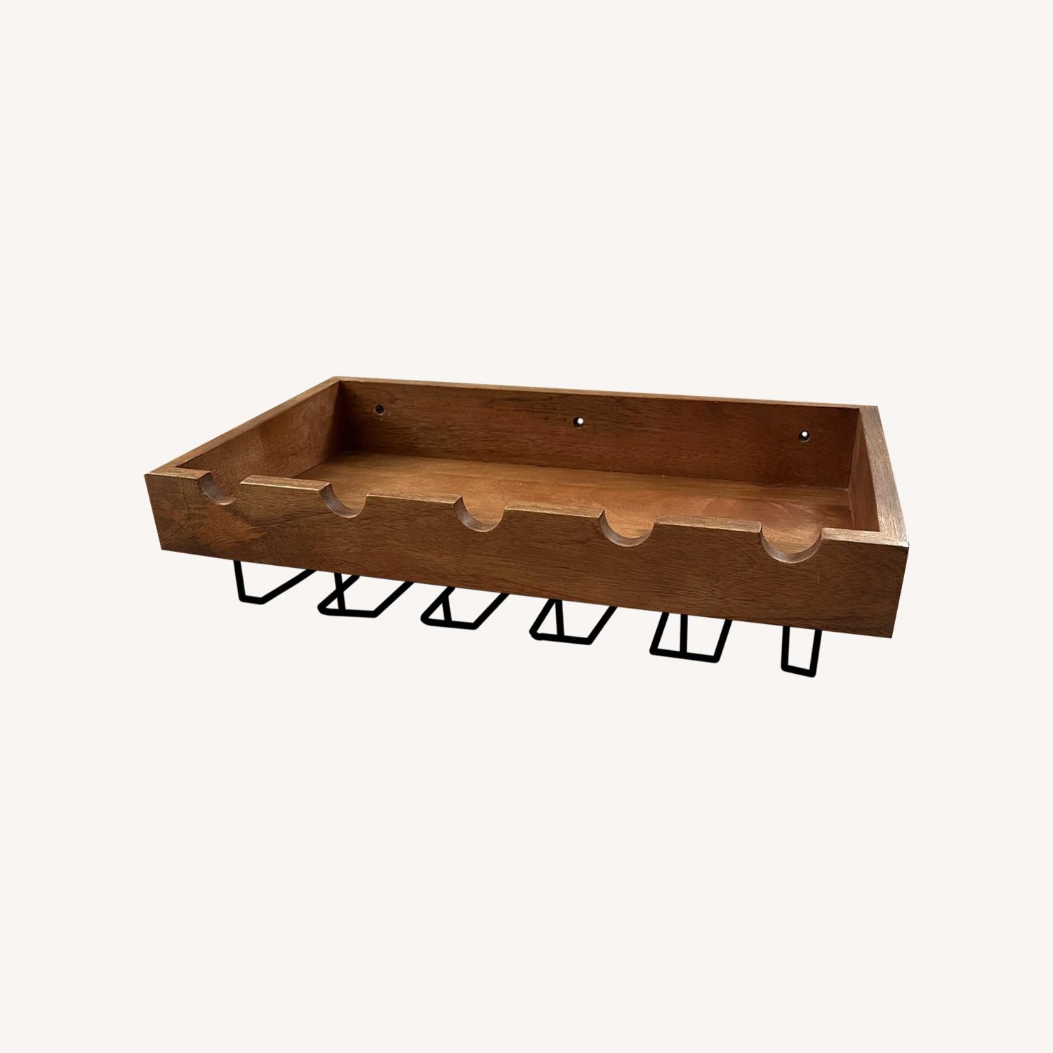 West Elm Rustic Wine Shelf - image-0