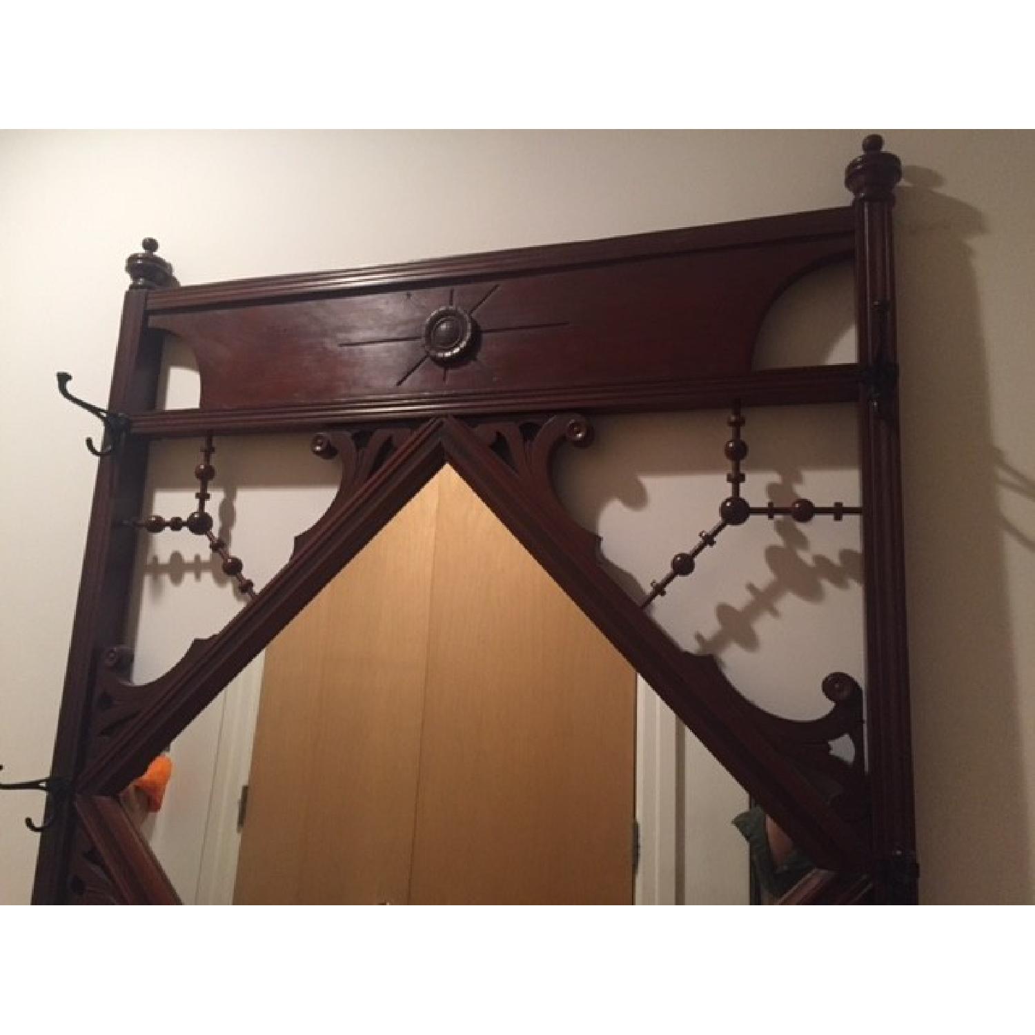 Antique Hall Bench & Tree w/ Mirror - image-3