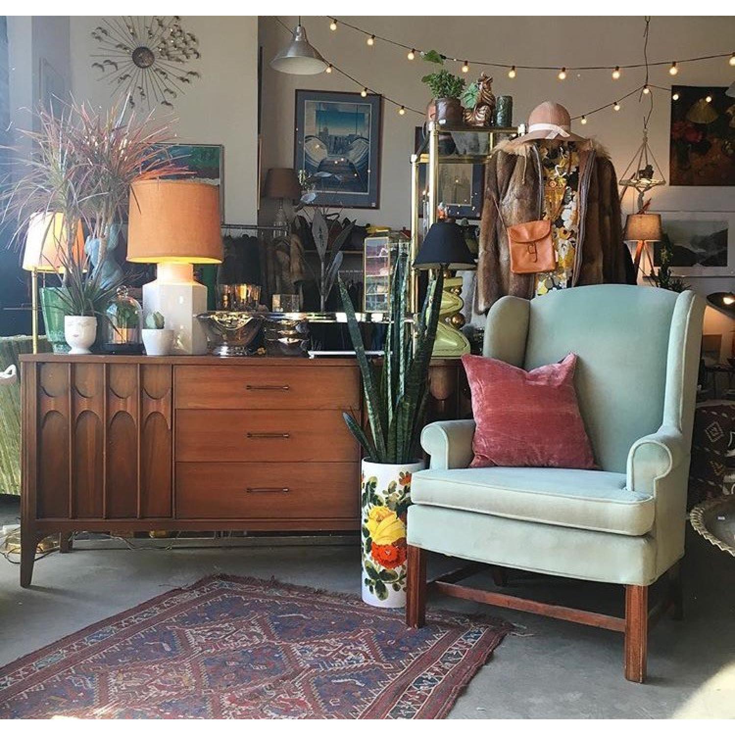 Green Velvet Wingback Chairs - image-2