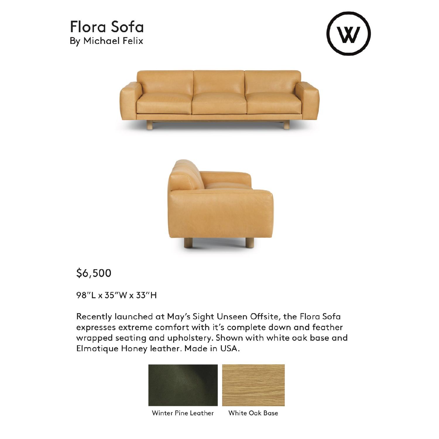 Michael Felix Flora Pine Green Leather Sofa - image-2