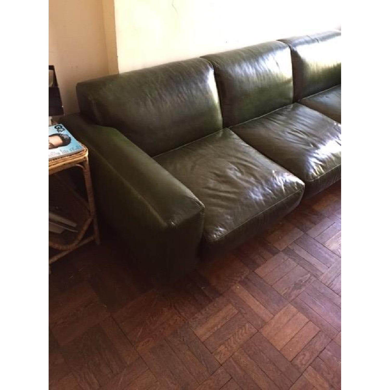 Michael Felix Flora Pine Green Leather Sofa - image-4