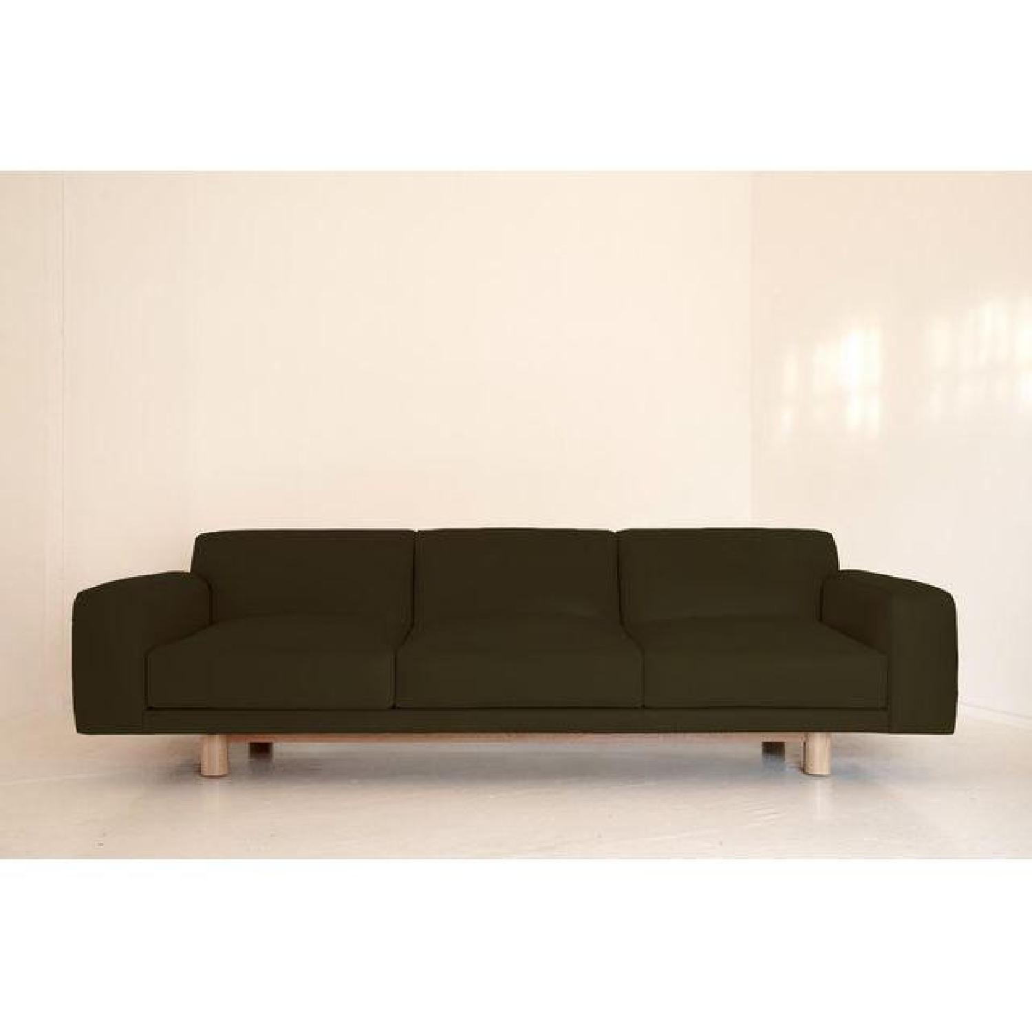 Michael Felix Flora Pine Green Leather Sofa - image-0