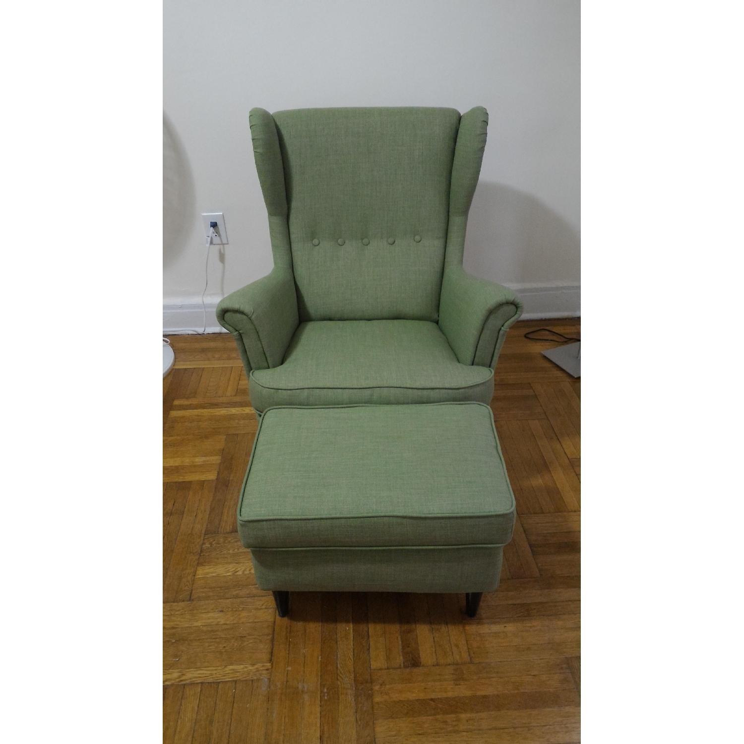 Ikea Strandmon Wing Chair & Ottoman - image-1