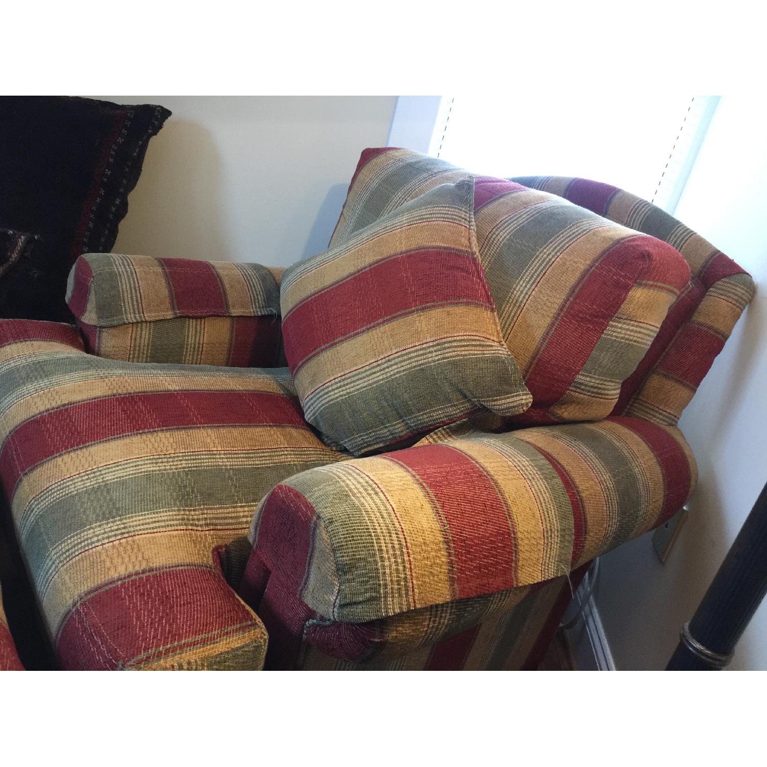 Overstuffed Armchair & Matching Ottoman - image-3