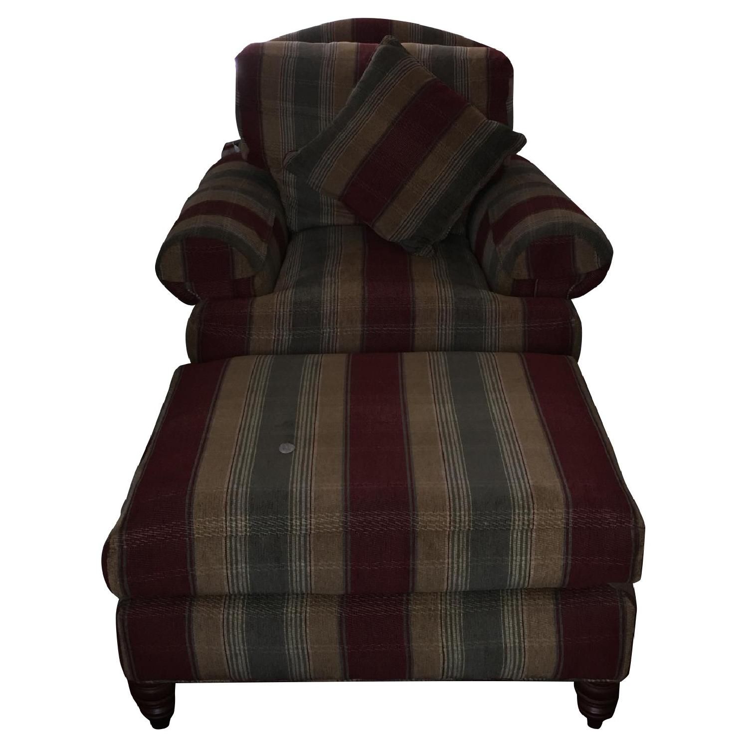 Overstuffed Armchair & Matching Ottoman AptDeco