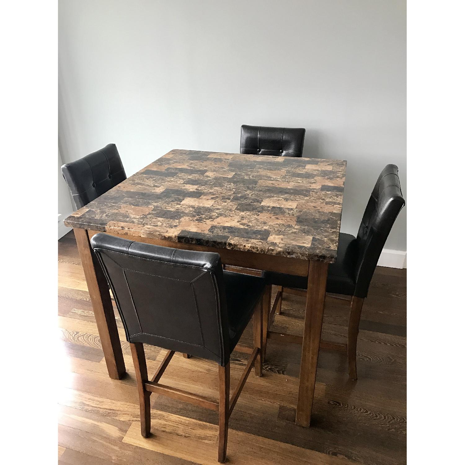 5-Piece Faux Marble Top Counter Height Dining Set - image-3