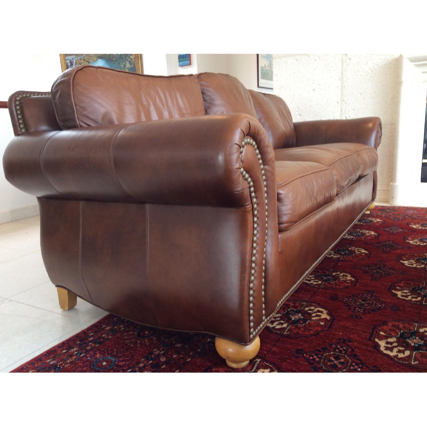 Ethan Allen Whitney Leather Sofa - image-6