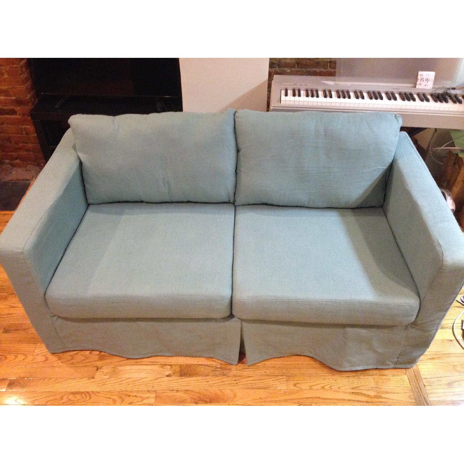 Ikea Karlstad Slipcovered Loveseat AptDeco