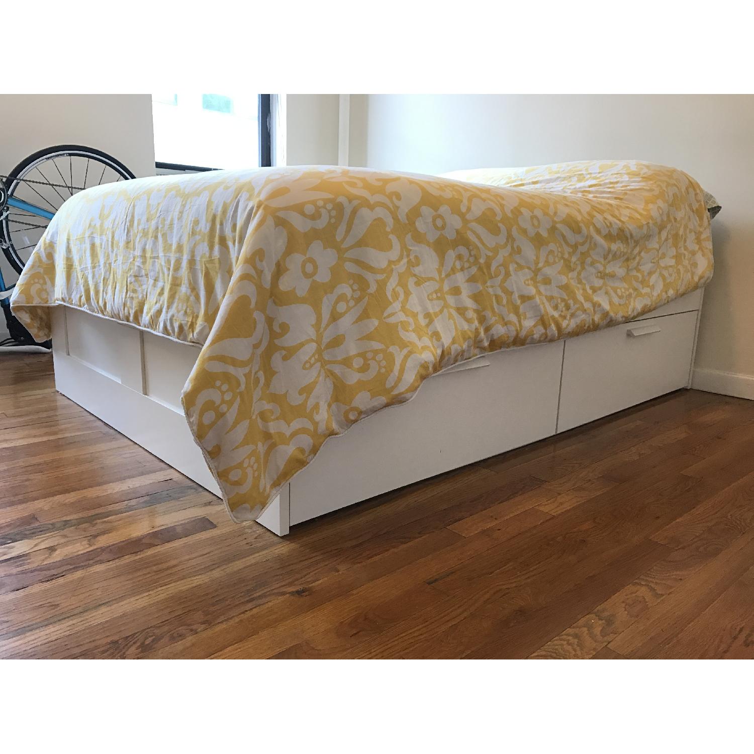 Ikea Brimnes Full Size Bed Frame w/ 4 Storage Drawers - image-2