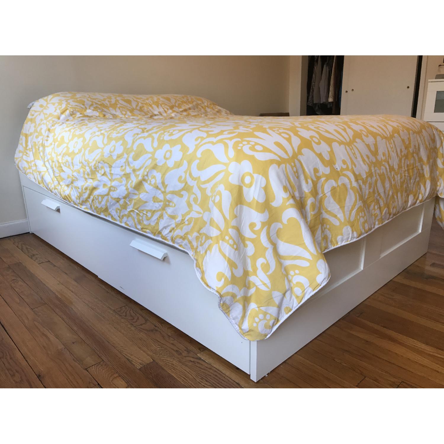 Ikea Brimnes Full Size Bed Frame w/ 4 Storage Drawers - image-3