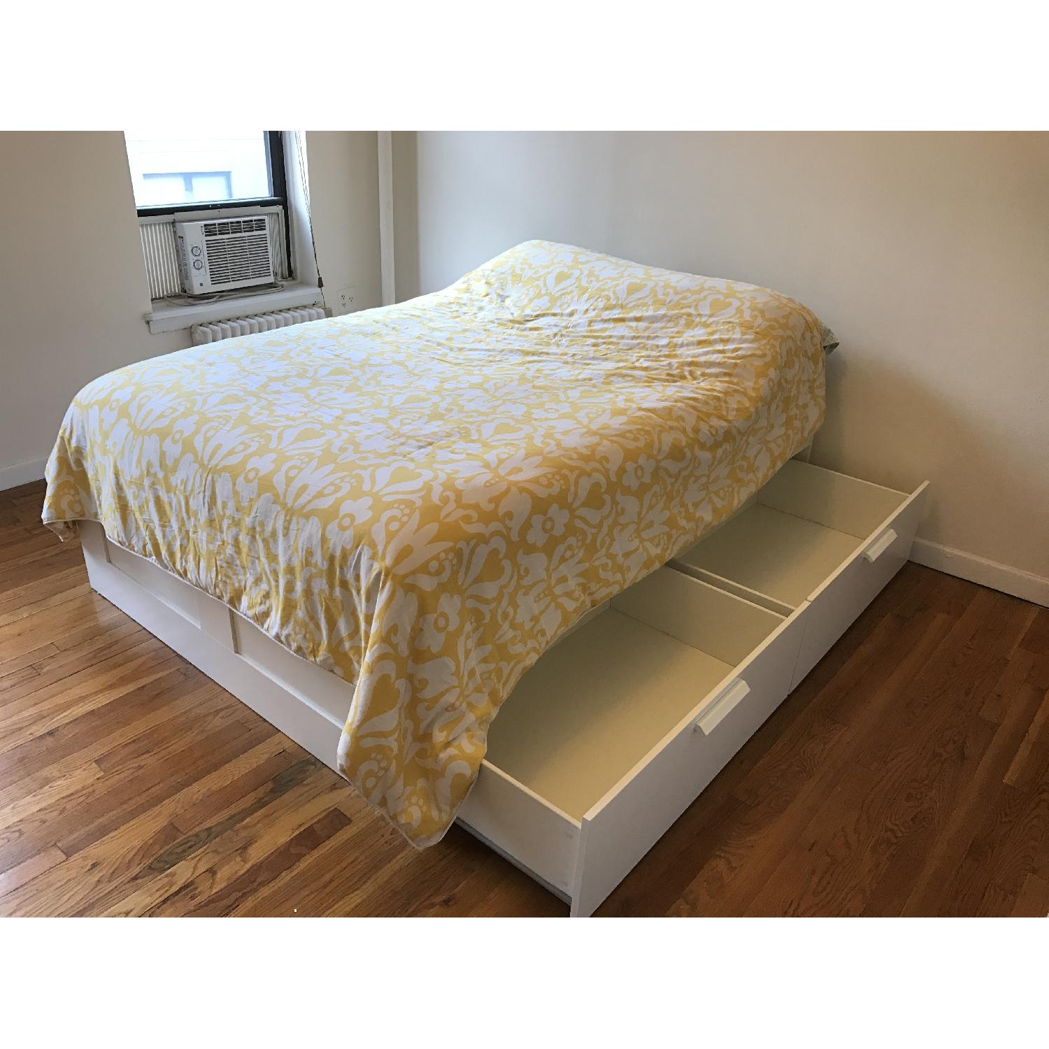 Ikea Brimnes Full Size Bed Frame w/ 4 Storage Drawers - image-4