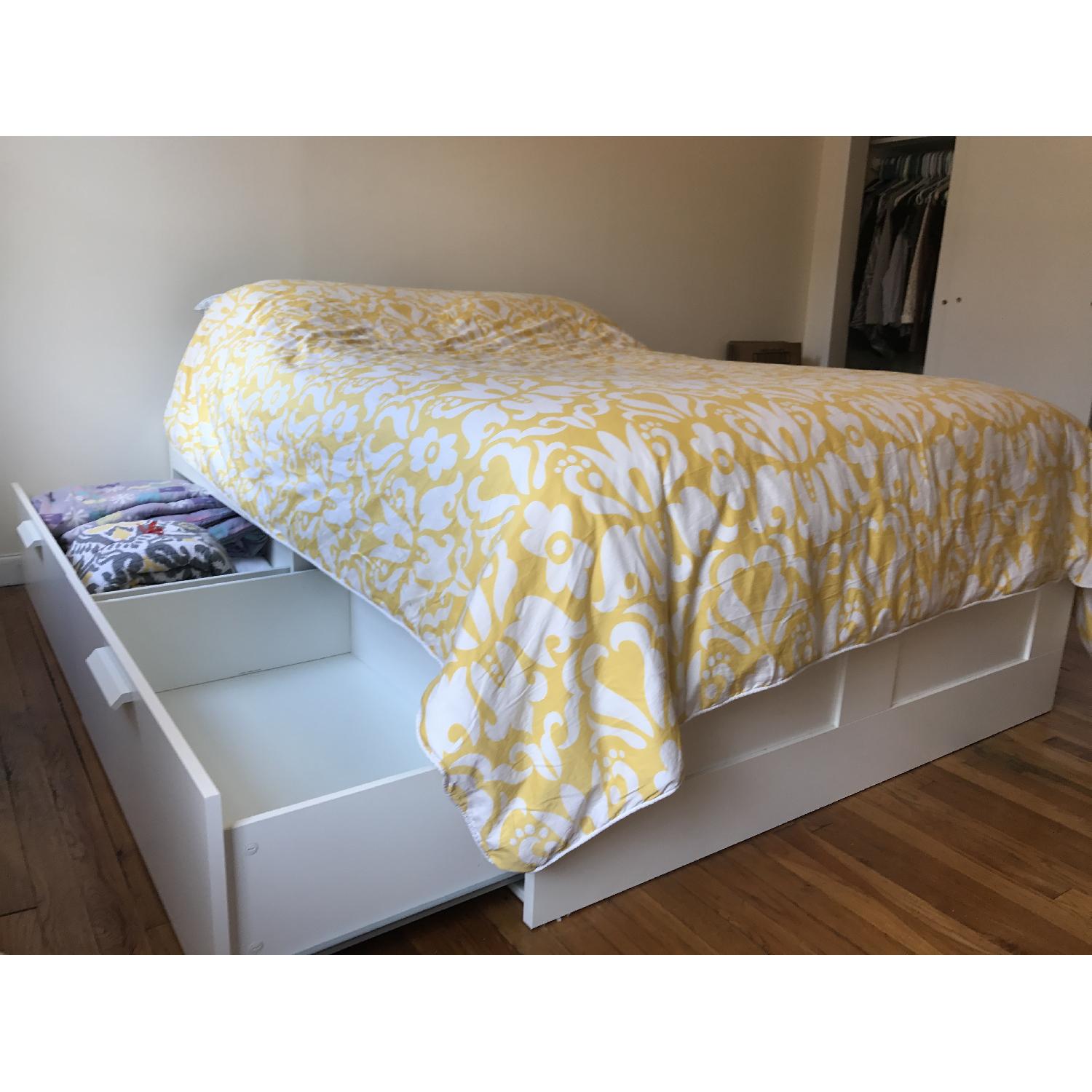 Ikea Brimnes Full Size Bed Frame w/ 4 Storage Drawers - image-5