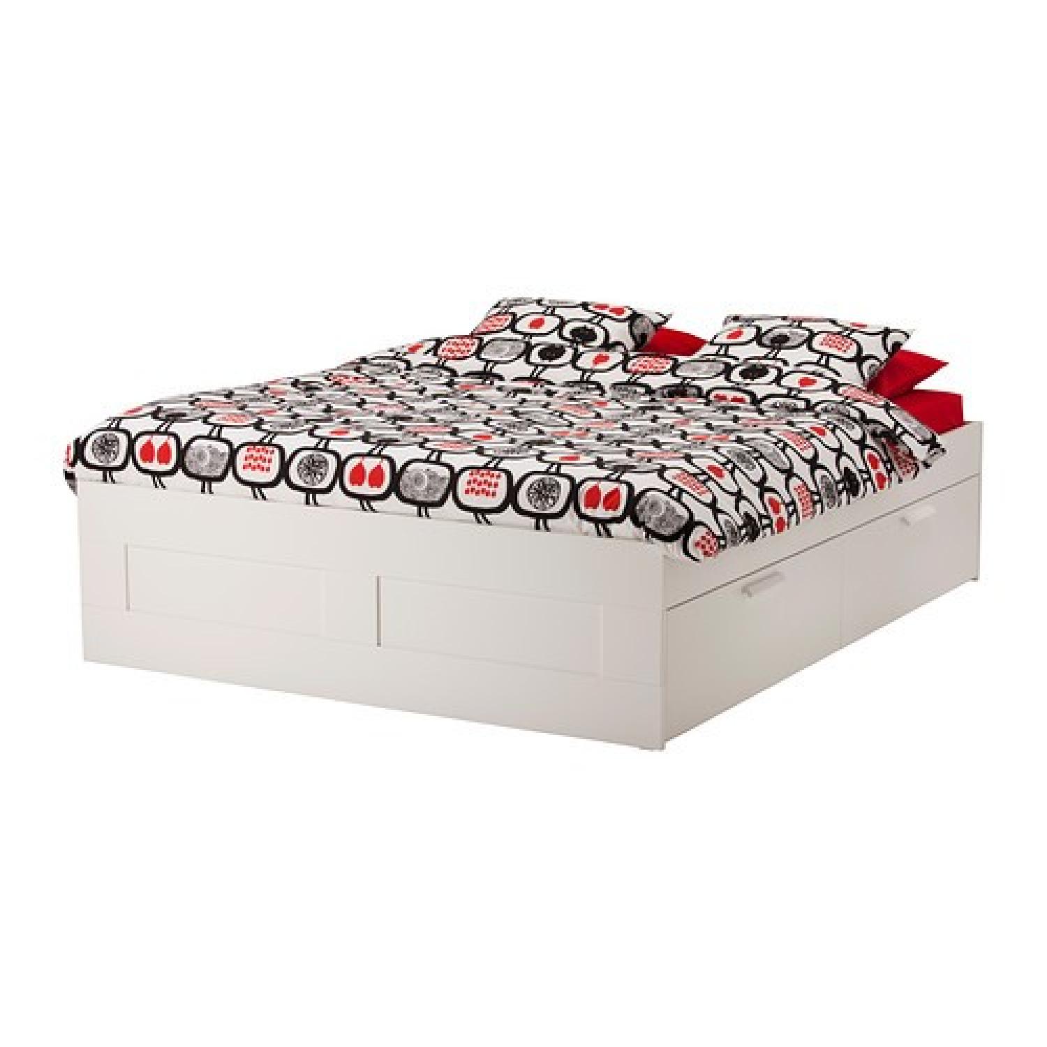 Ikea Brimnes Full Size Bed Frame w/ 4 Storage Drawers - image-11