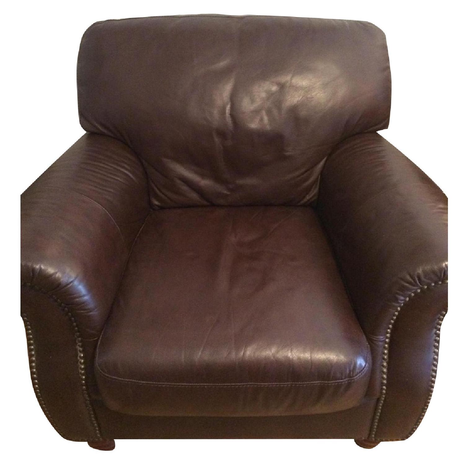 Italsofa Italian Leather Loveseat + Armchair - image-8