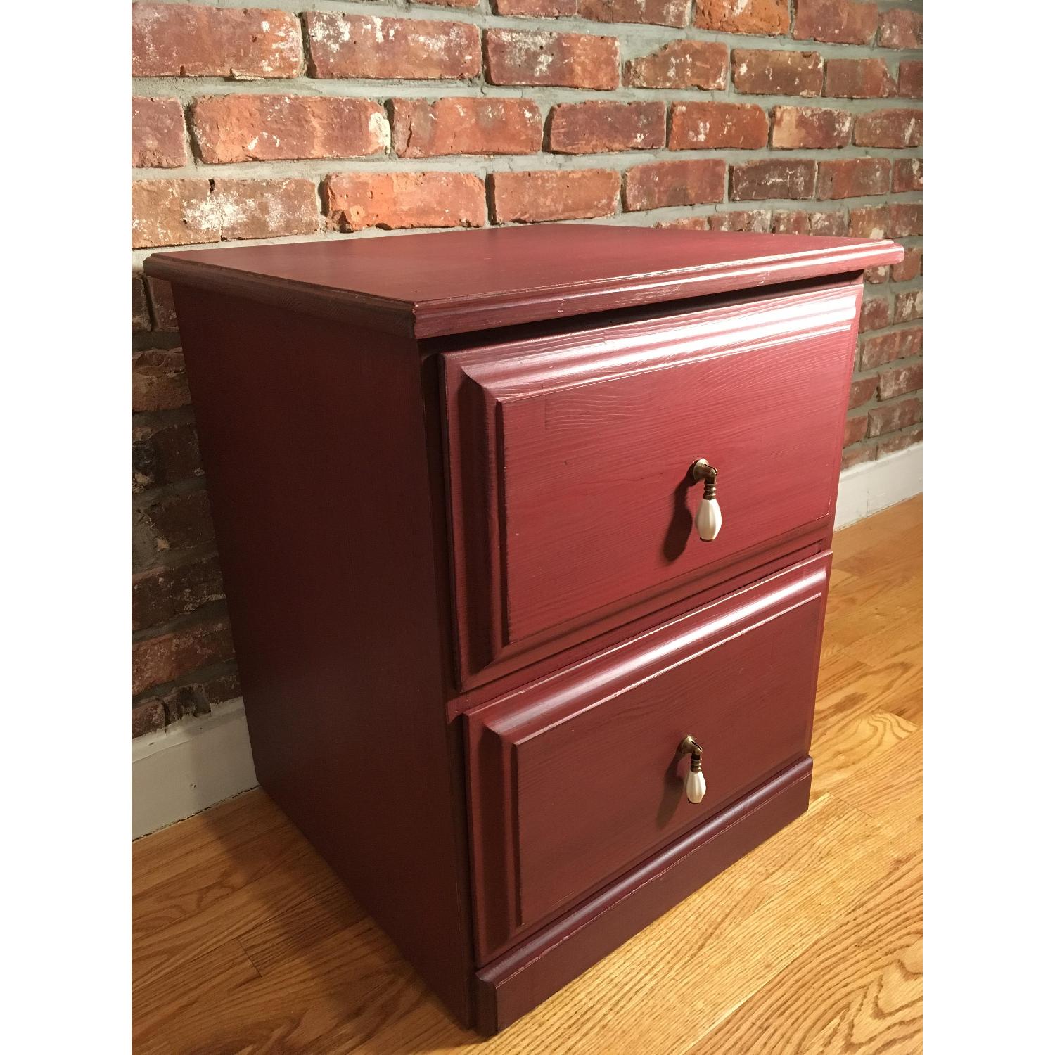Burgundy Nightstand - image-1