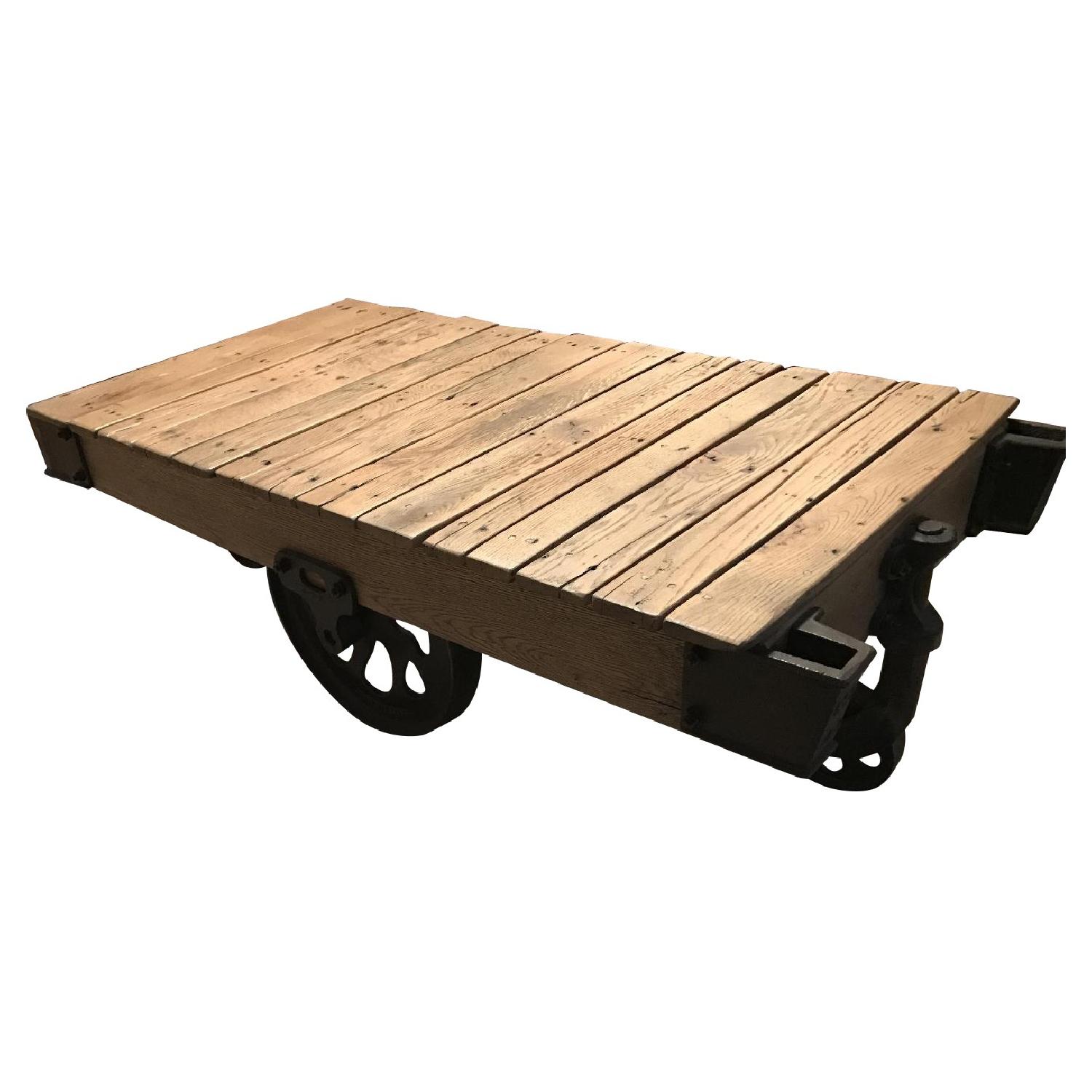 Restoration Hardware Reclaimed Factory Cart Coffee Table AptDeco