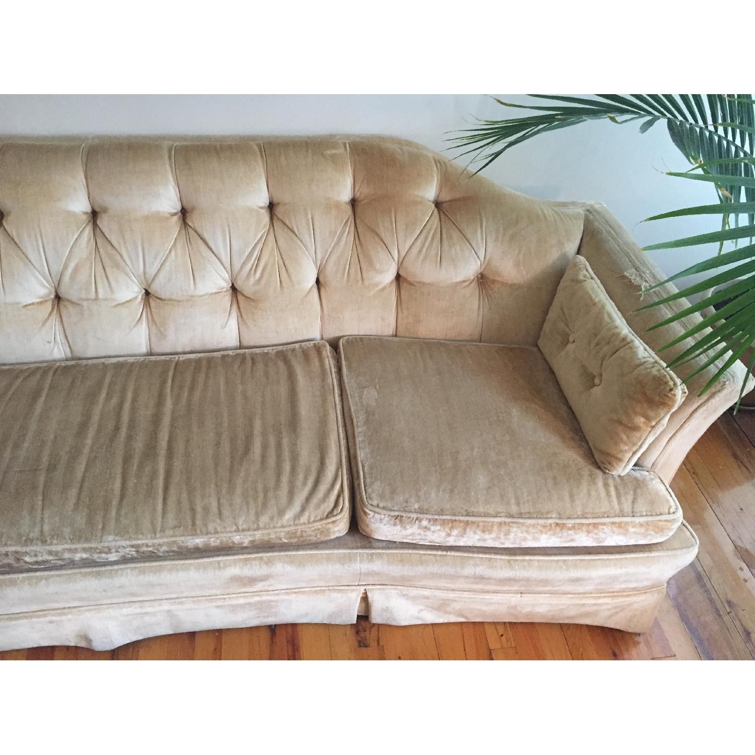 Silver Craft Furniture Co Vintage Gold Velvet Tufted Sofa - image-1