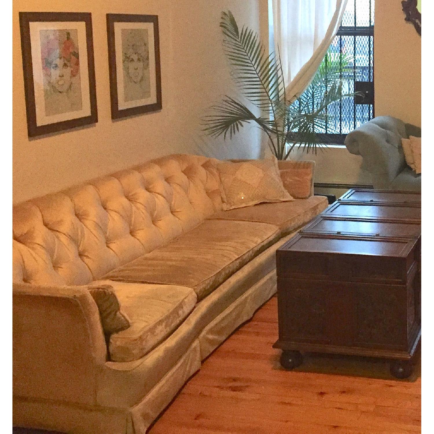 Silver Craft Furniture Co Vintage Gold Velvet Tufted Sofa - image-5