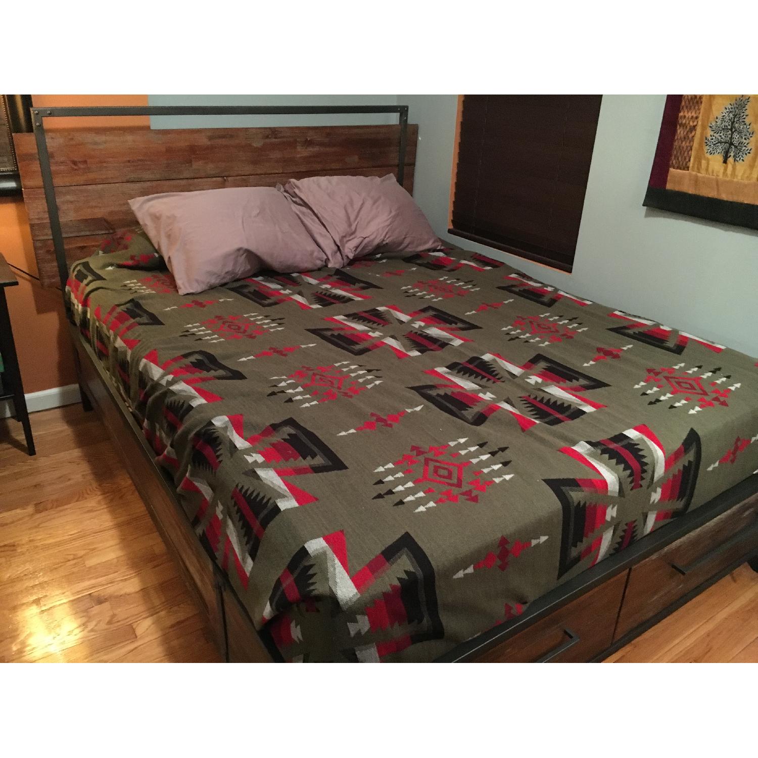 Coaster Fine Furniture Industrial Weathered Acacia Wood & Metal Frame Bed - image-1
