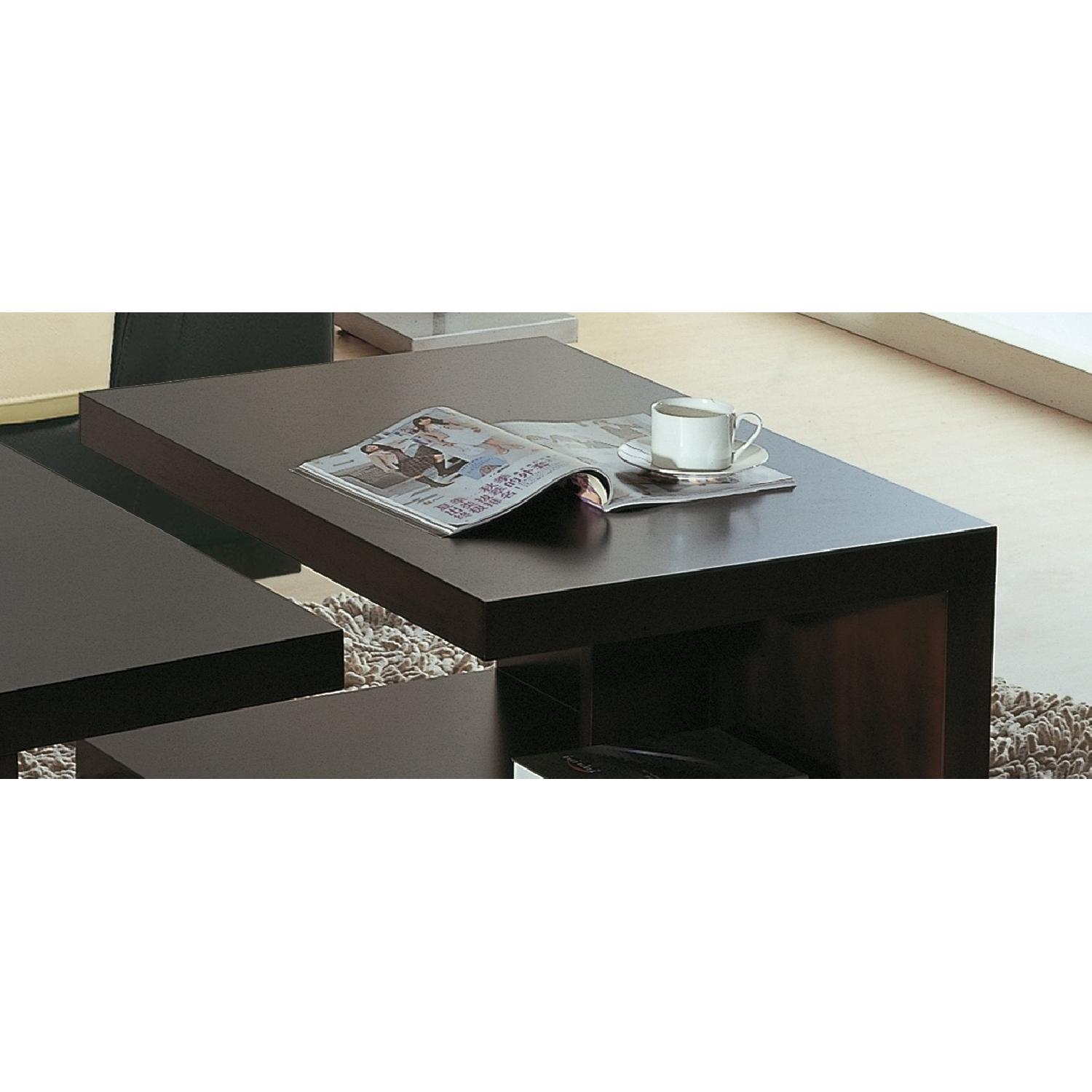 Contemporary 2Part Coffee Table Set in Wenge Finish AptDeco