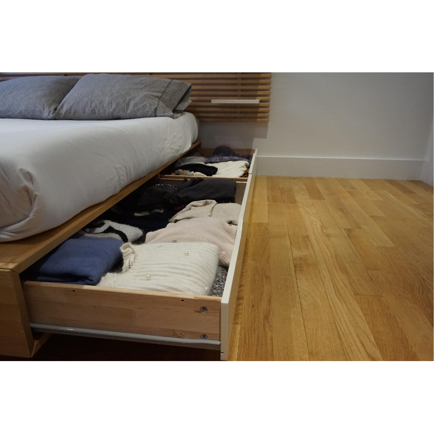 Ikea Full Size Bed Frame w/ 4 Storage Boxes - image-3