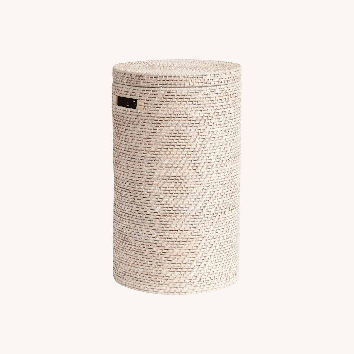 Pottery Barn Tava Handwoven Rattan Hamper - image-0