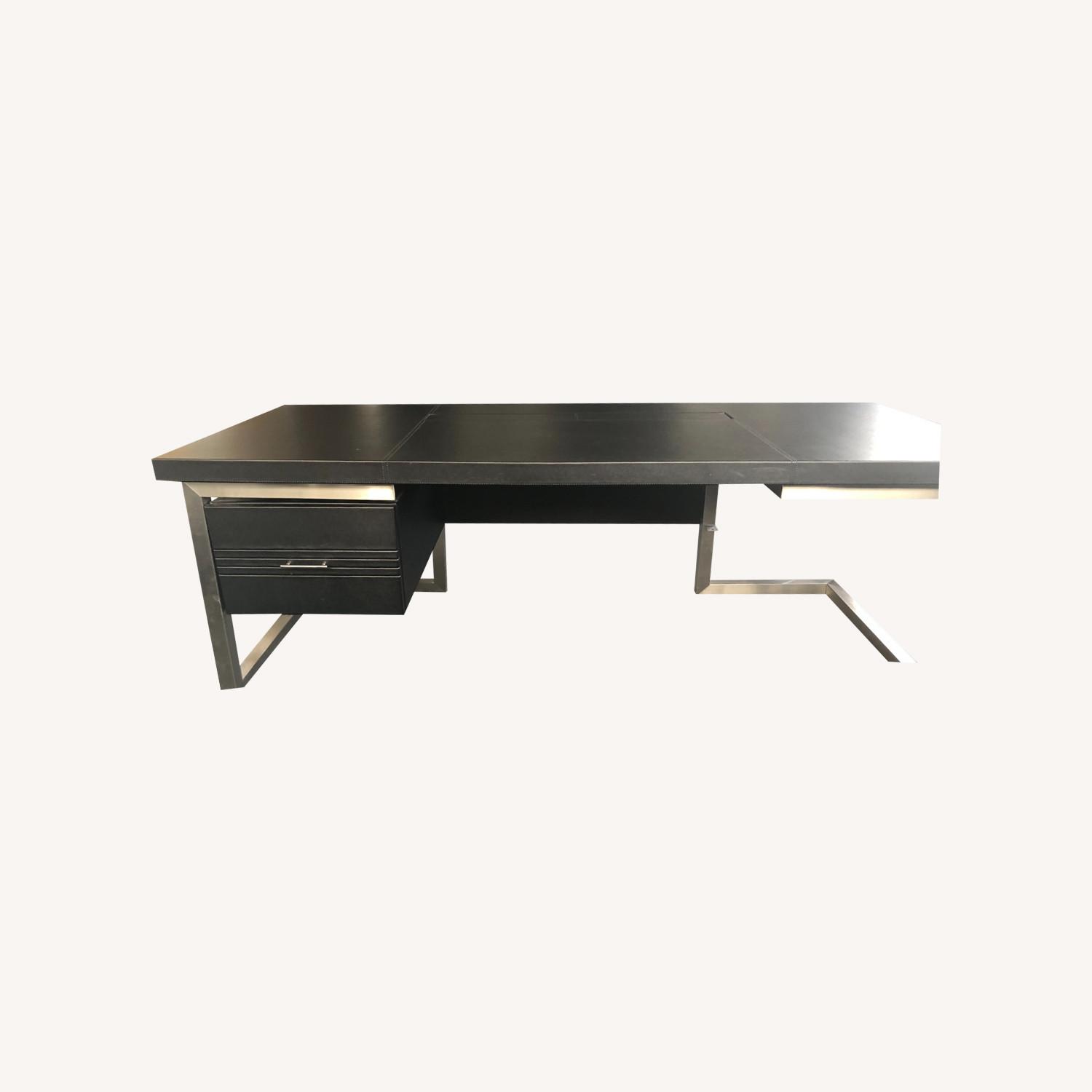 Cantoni Merit Leather Desk with Variable Return - image-0