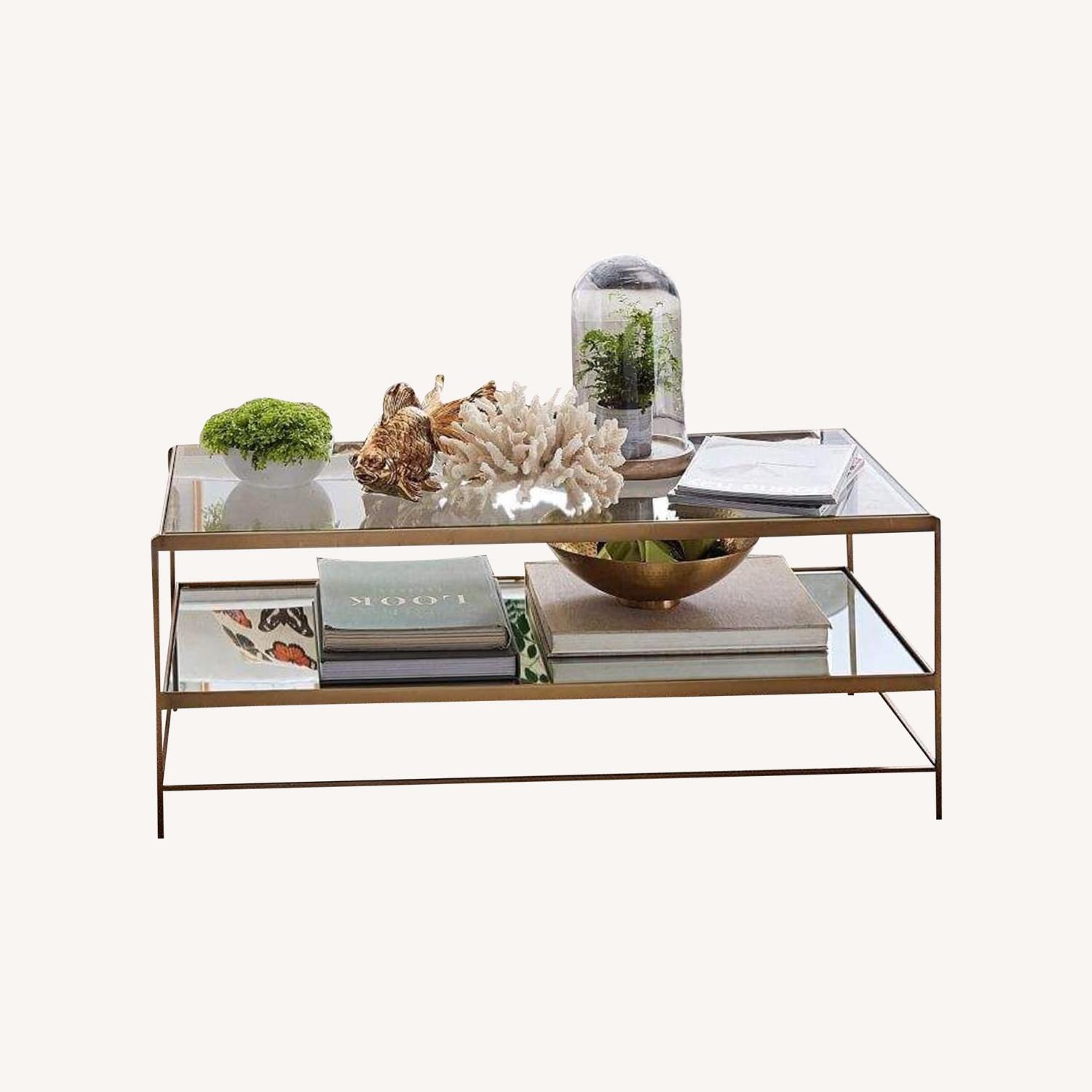 Pottery Barn Glass / Mirror Coffee Table - image-0