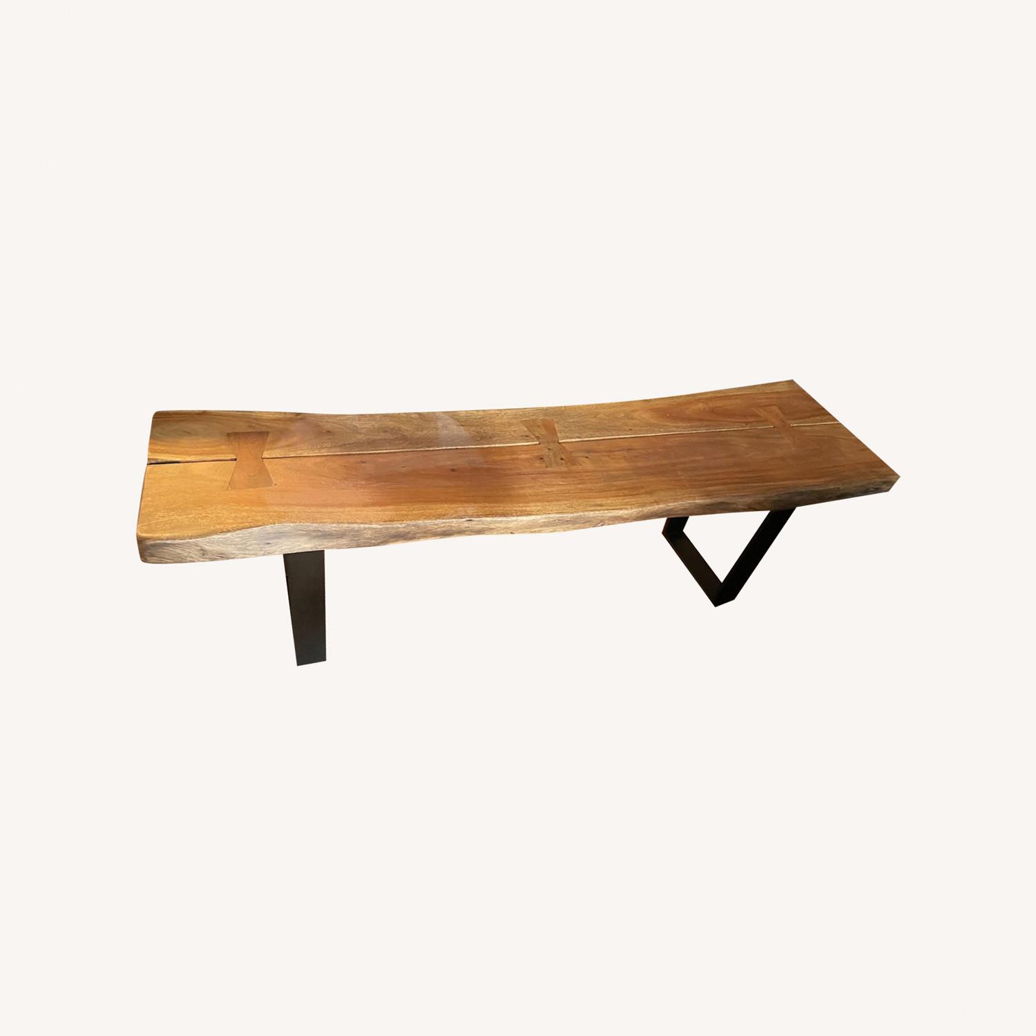 Crate & Barrel Live Edge Oak Bench/Coffee Table - image-0