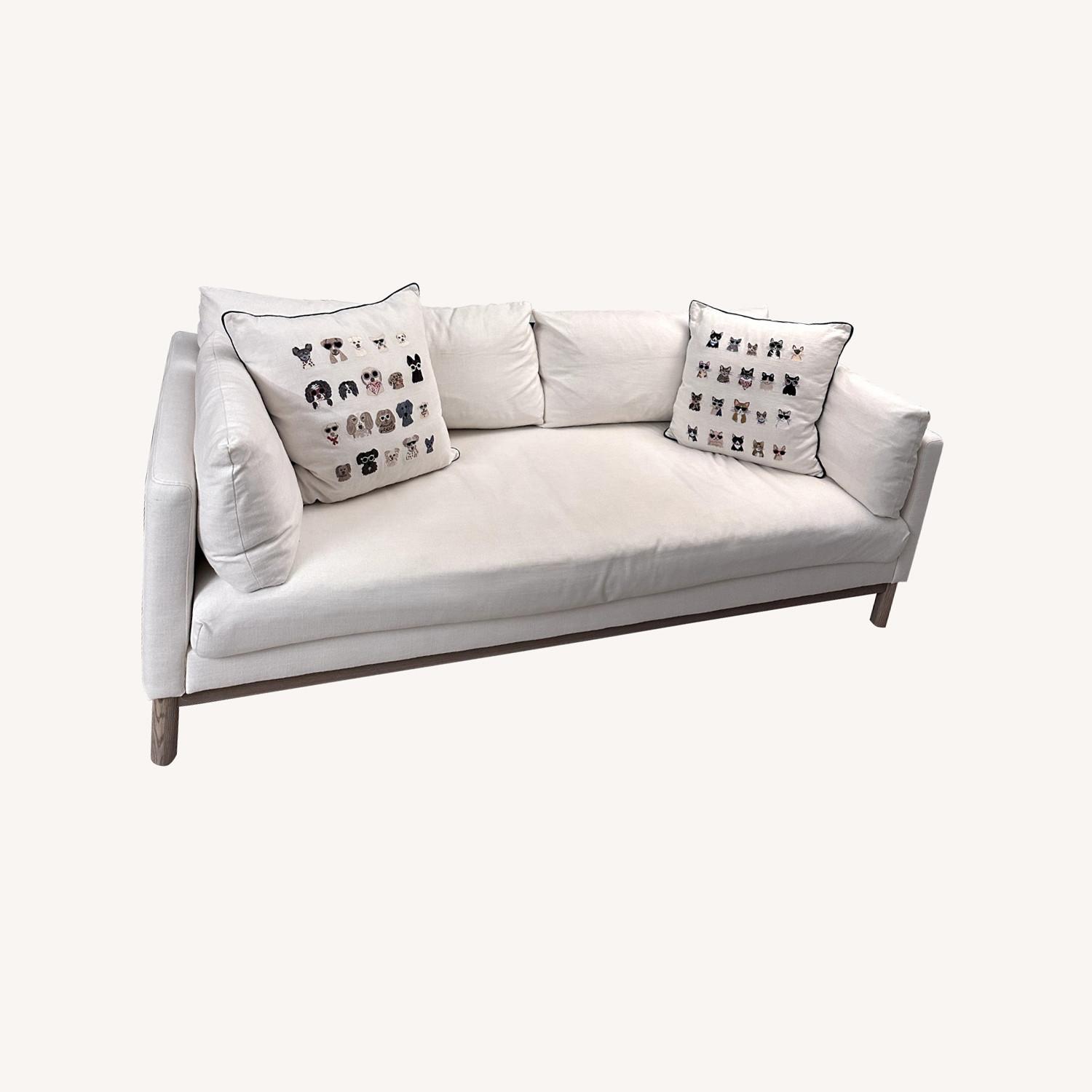 West Elm 82" Hargrove Sofa in Alabaster Linen - image-0