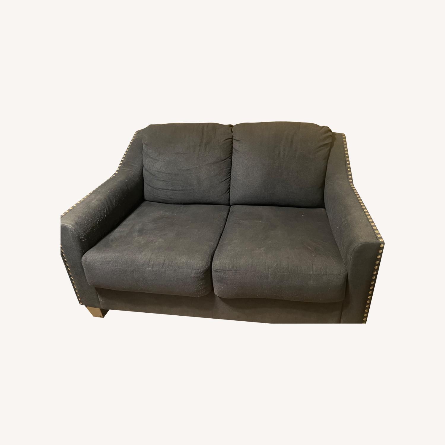 Navy Blue Loveseat - image-0