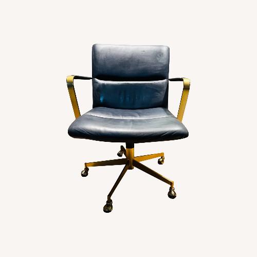 West Elm Cooper MidCentury Leather Swivel Chair AptDeco