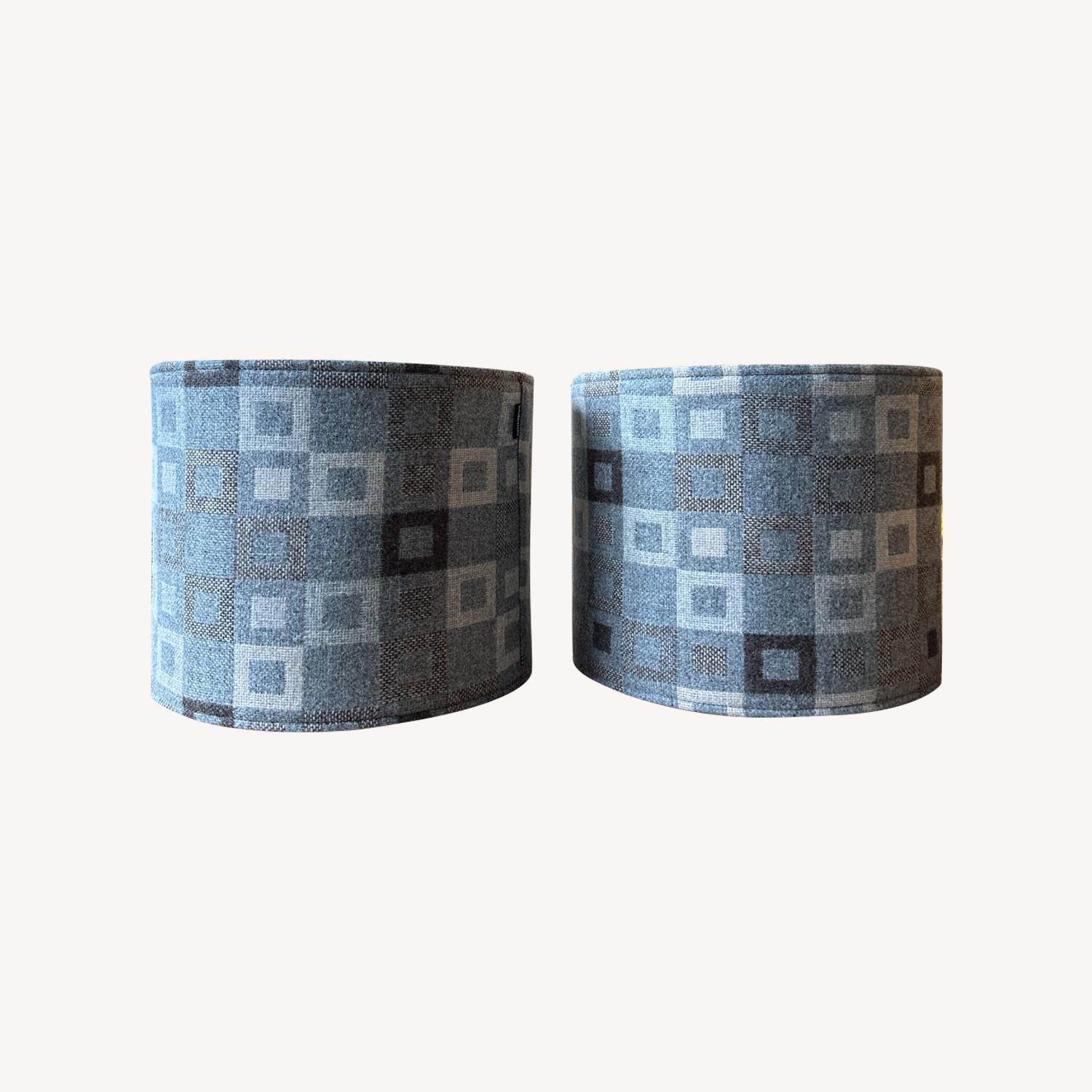 Two Melin Tregwynt Wool Lampshades - image-0