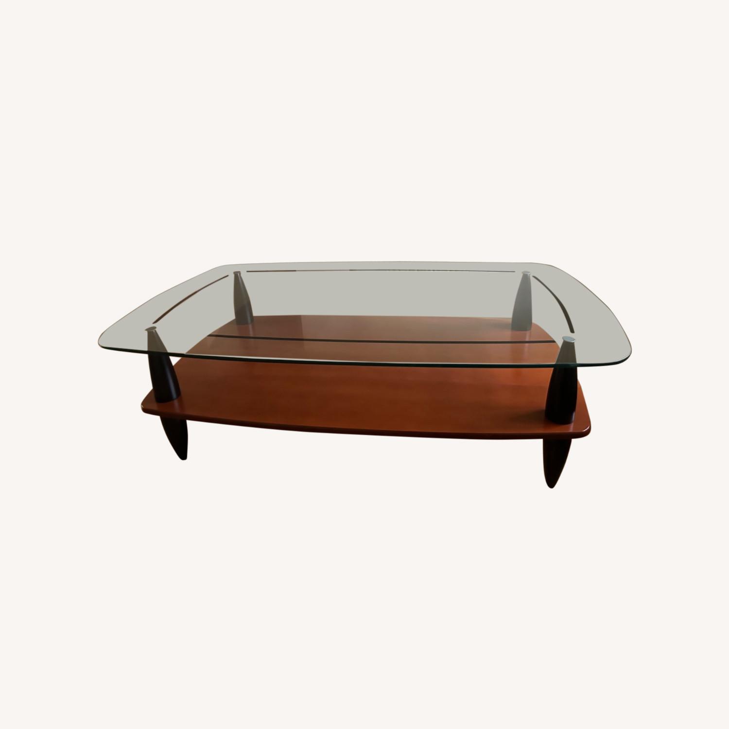 IKEA Glass and Wood Coffee Table - image-0