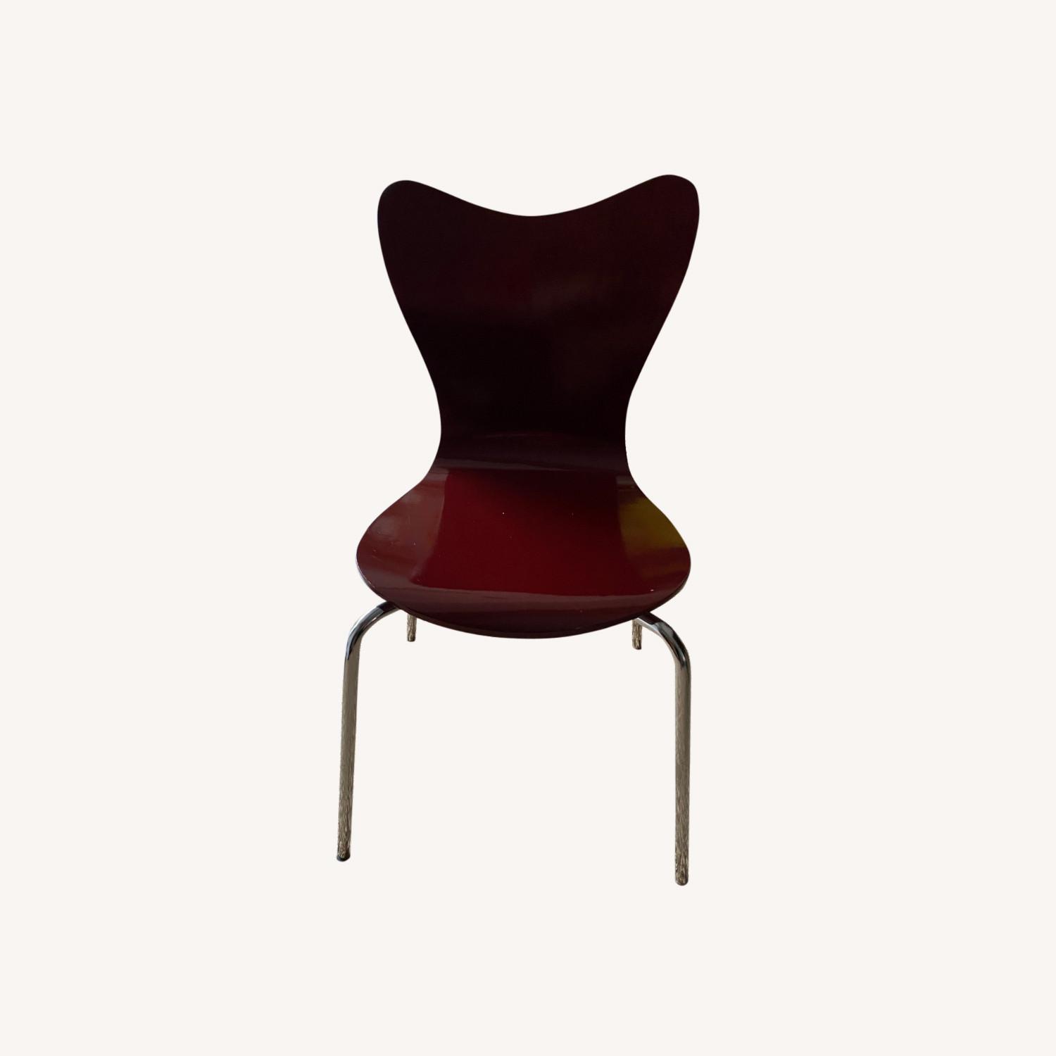 Laquered Deep Red Dining Chair (Set of 6) AptDeco