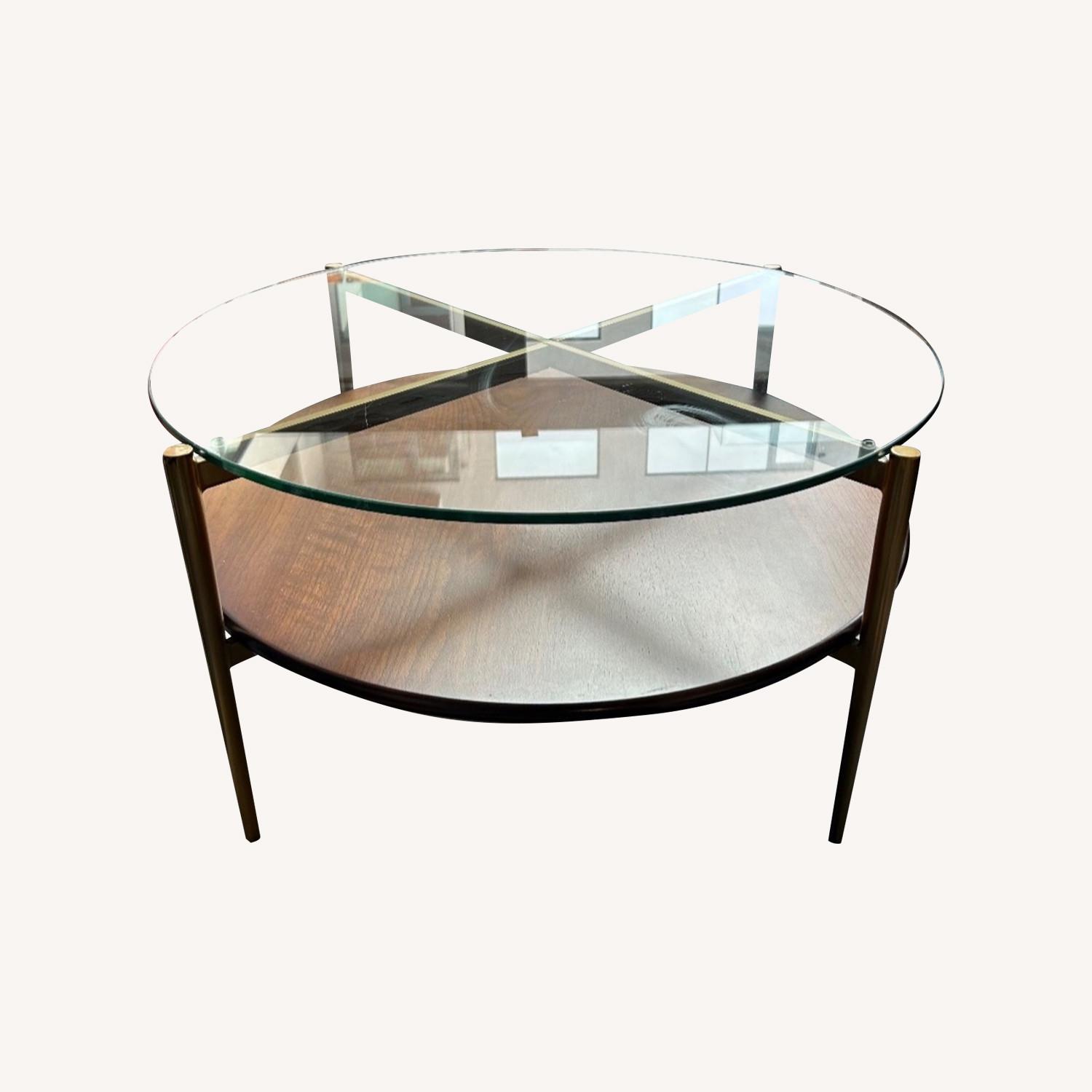 West Elm Mid-Century Art Display Round Coffee Tablen (34") - image-0