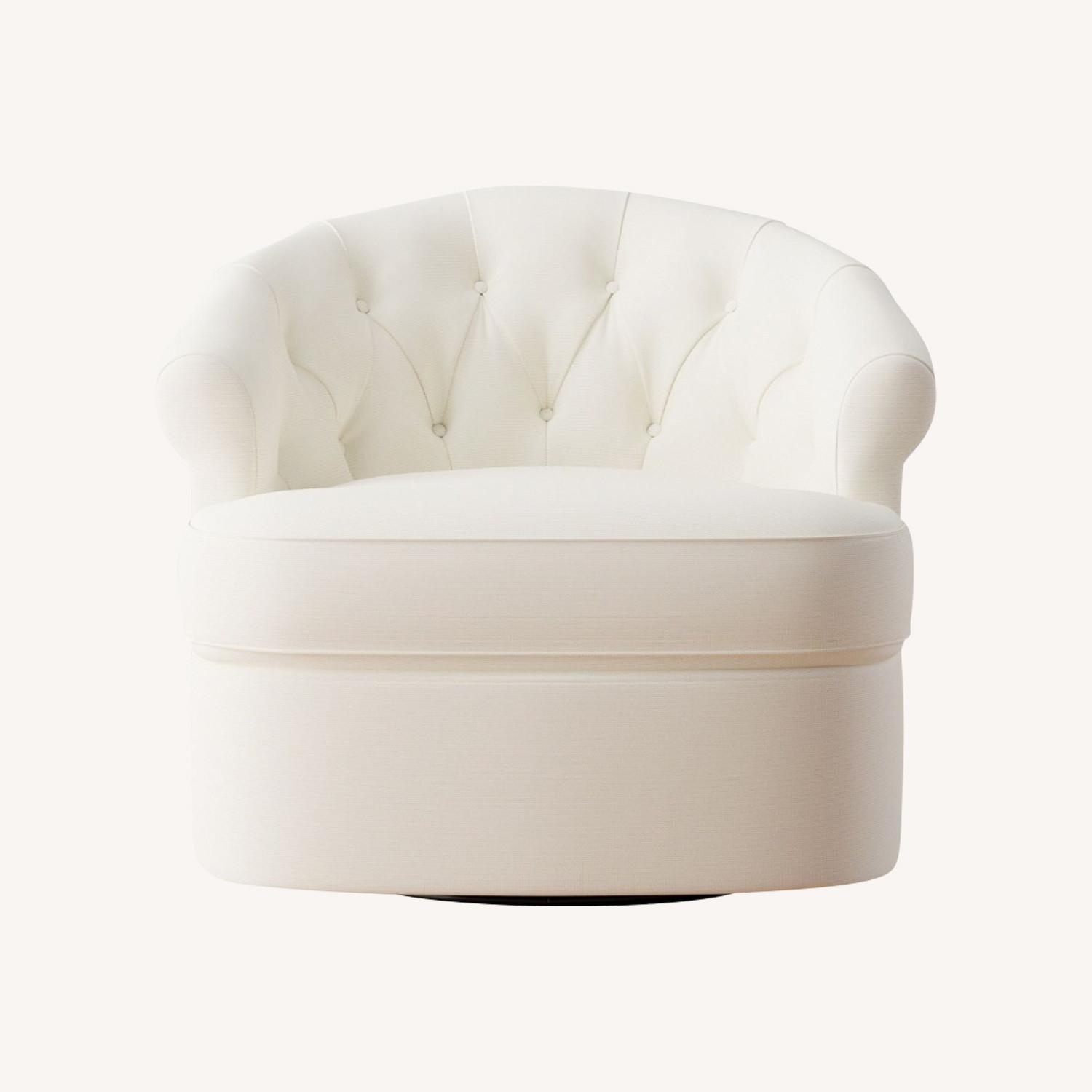 Pottery Barn Sutton Tufted Swivel Armchair - image-0