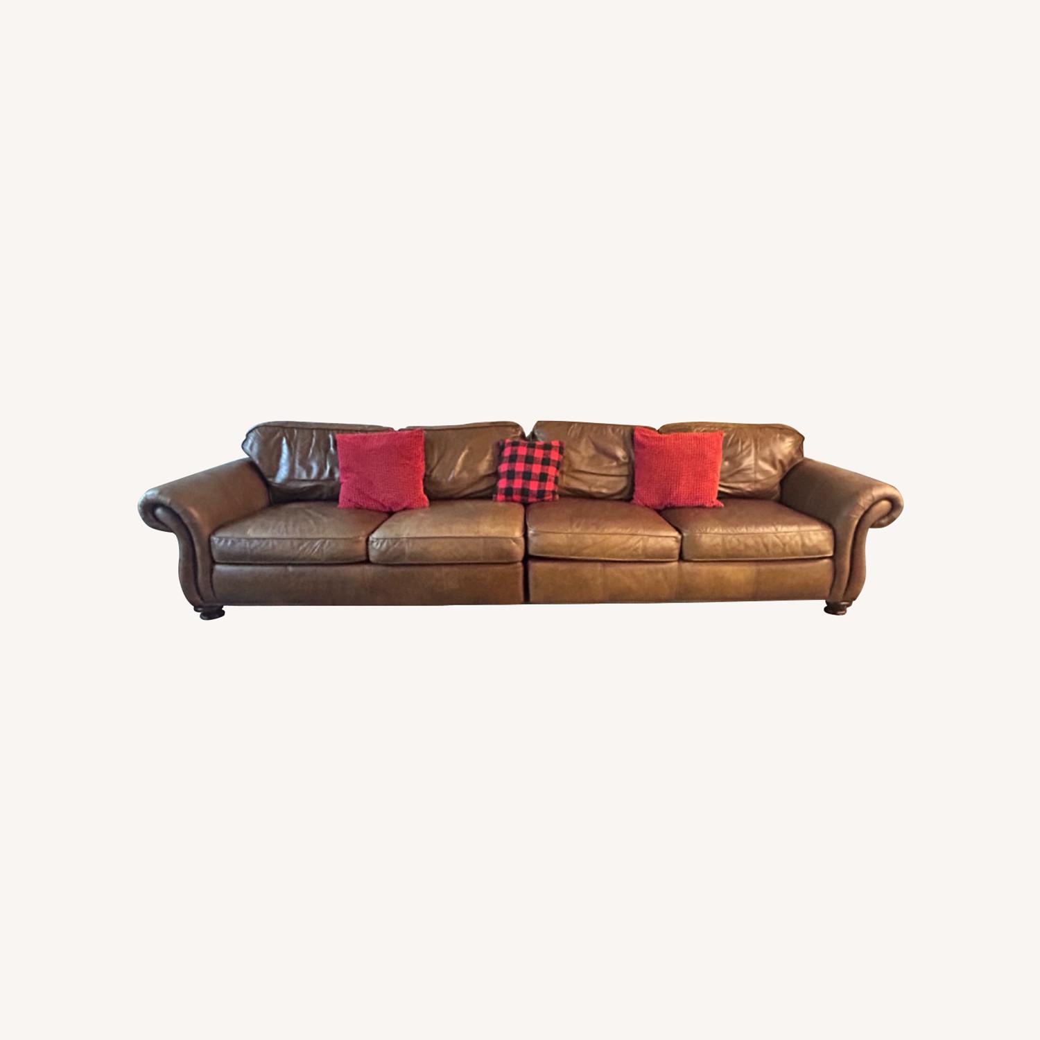 Bernhardt Leather Couch Custom - image-0