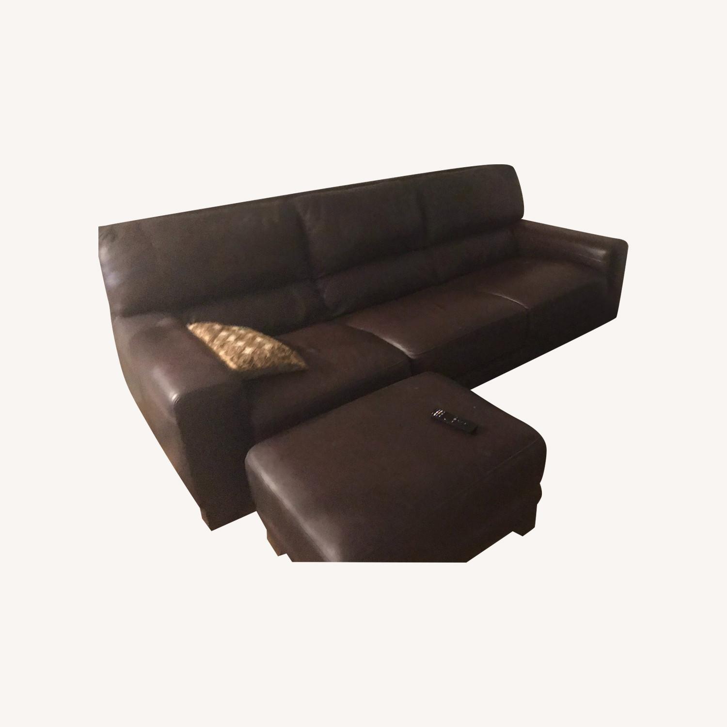 Ashley Furniture Brown Leather Sofa - image-0