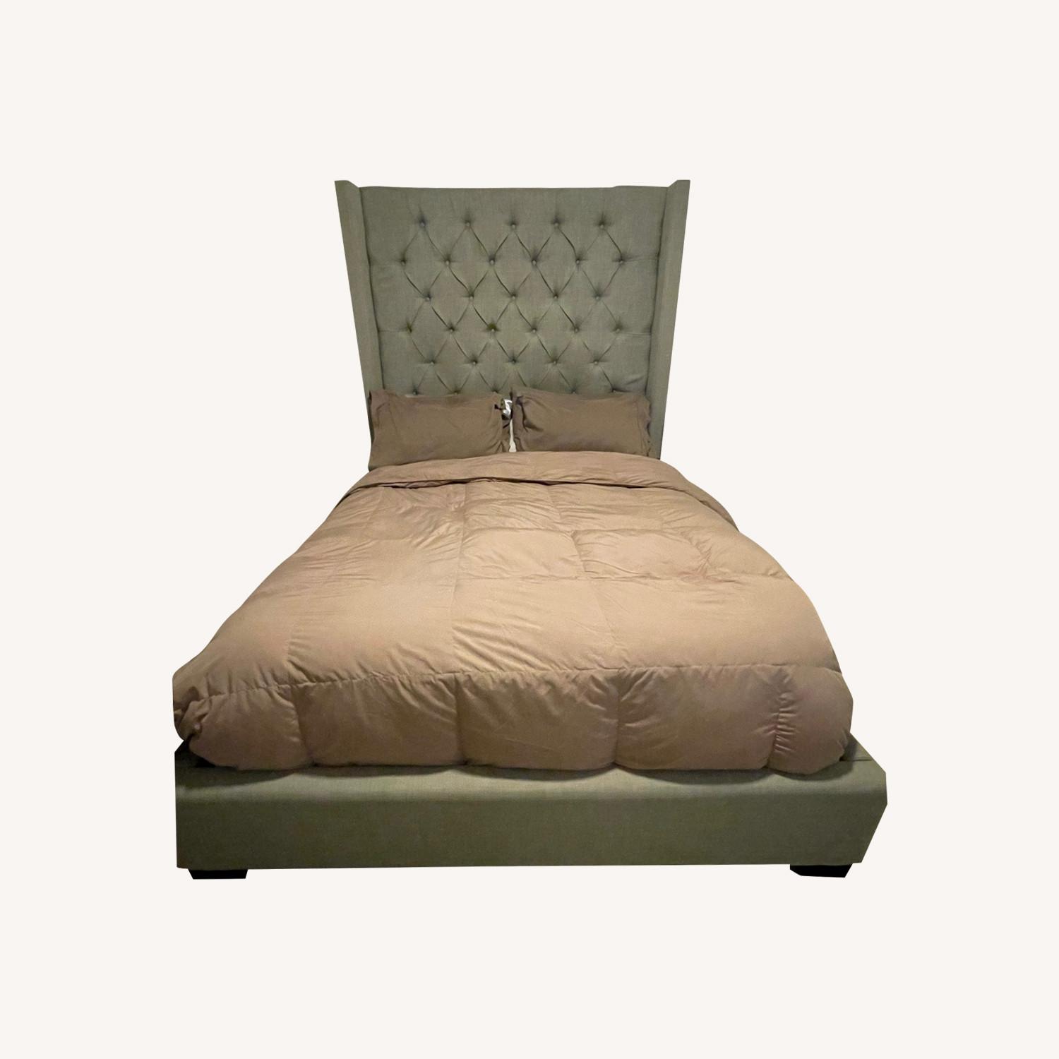 Macy's Gray Upholstered Bed Full Size AptDeco