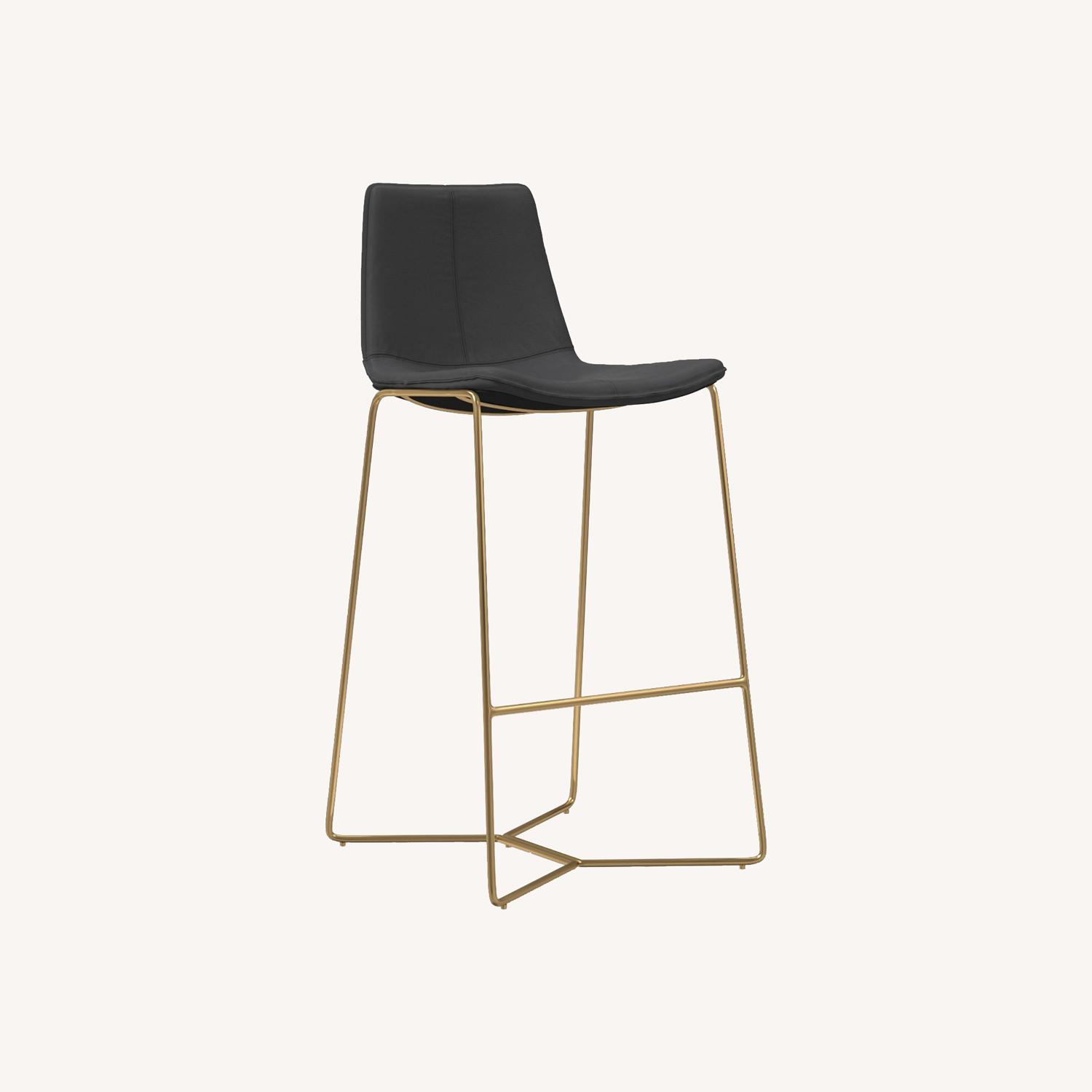 West elm leather discount barstool