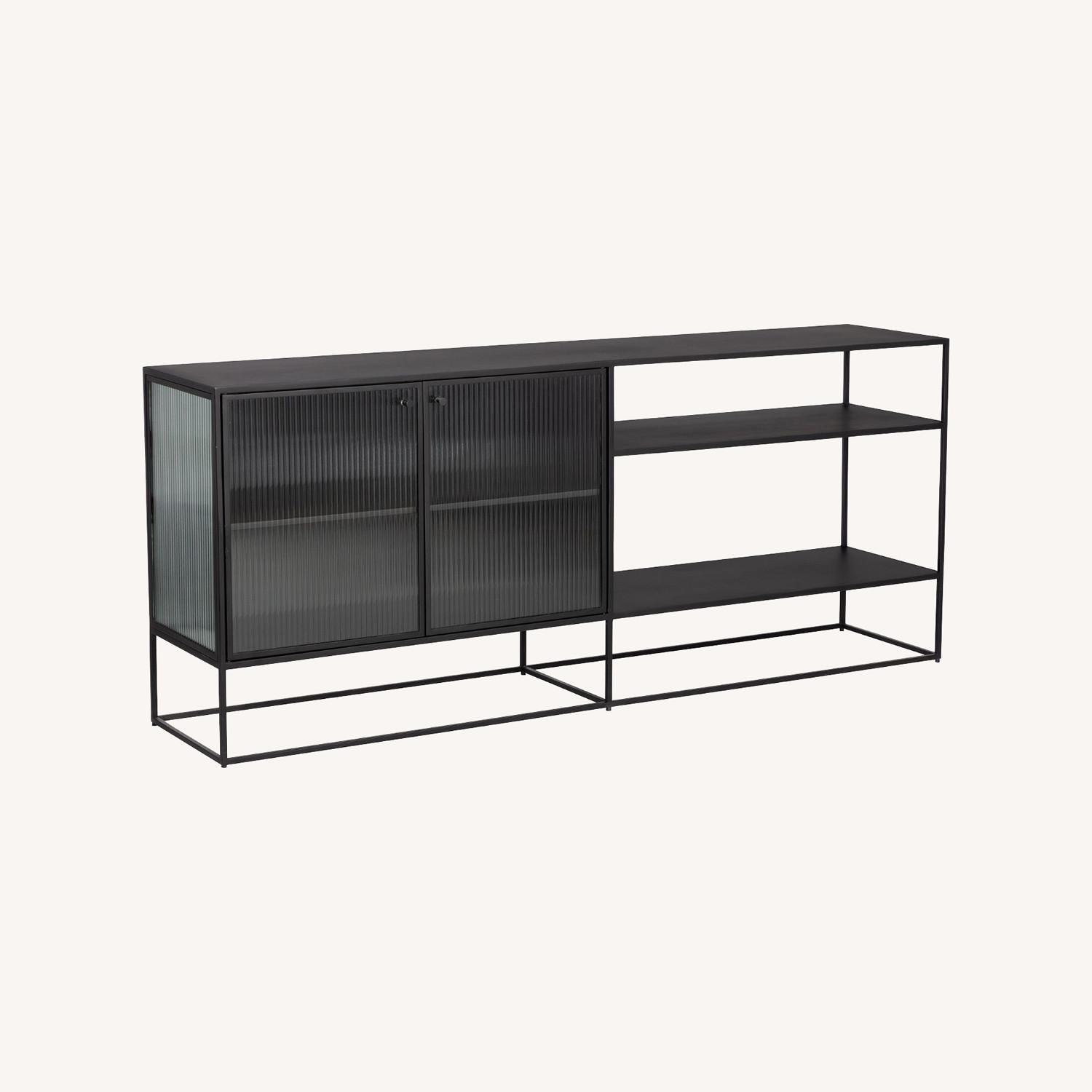 West Elm Ridged Glass & Metal Buffet - image-0