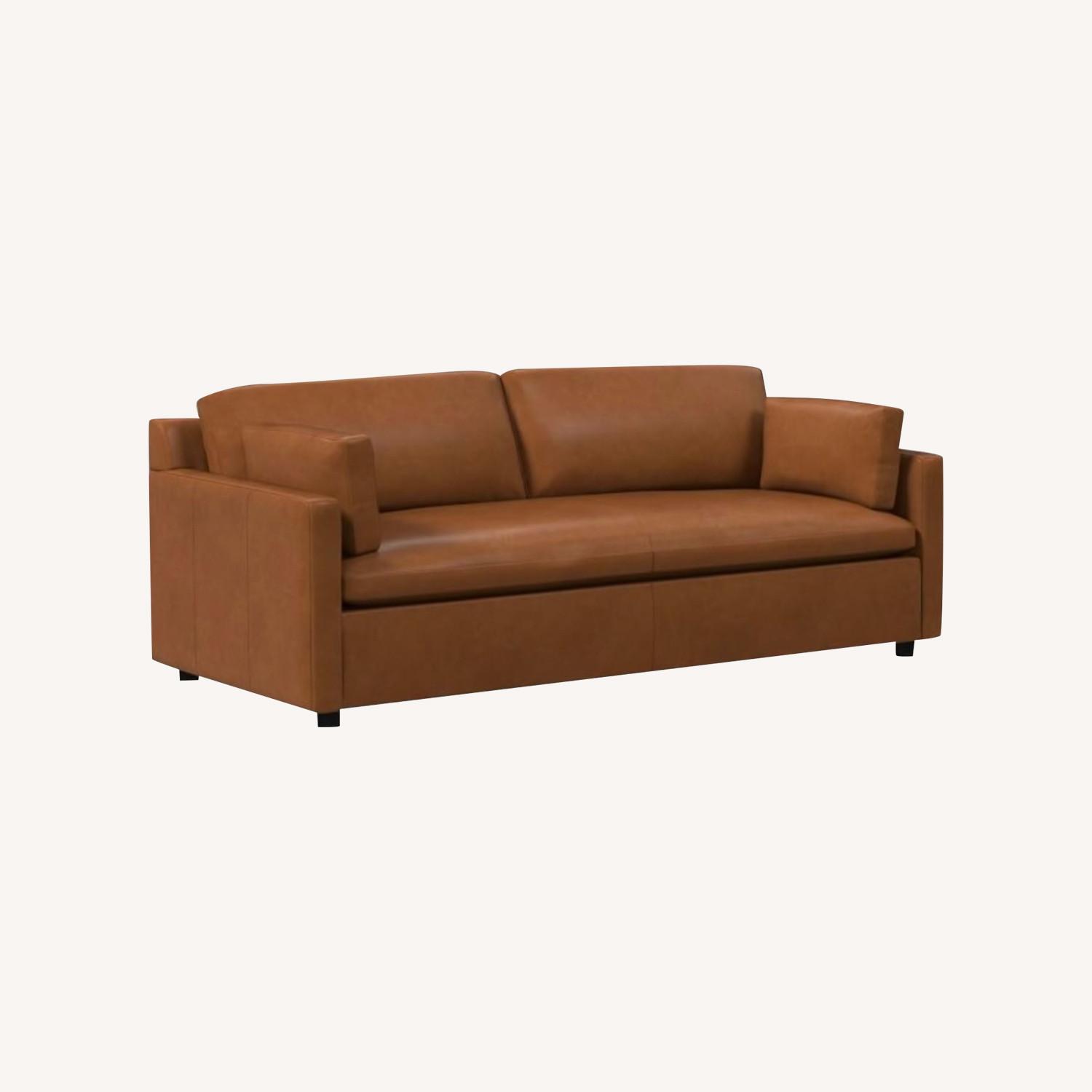 West Elm Marin Leather Sofa 86" - image-0