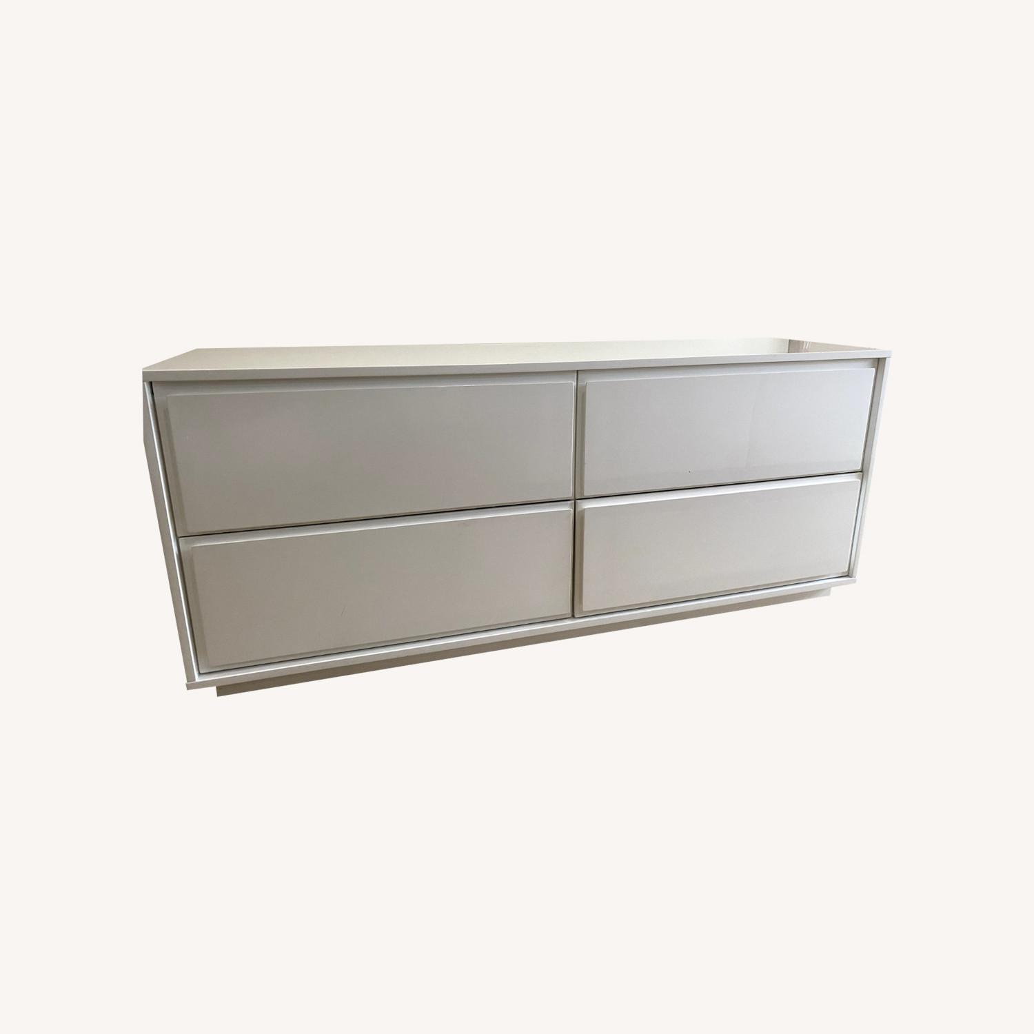 CB2 Low 4-Drawer White Dresser - image-0