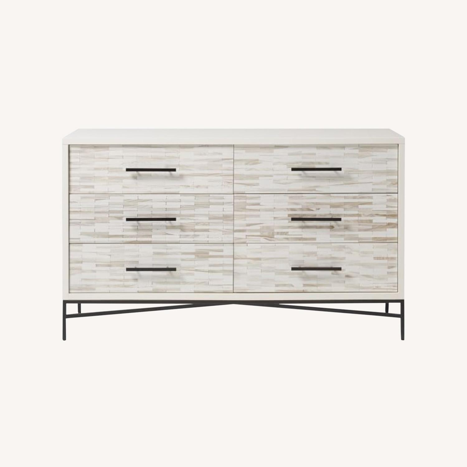 West Elm Wood Tiled 6 Drawer Dresser - image-0