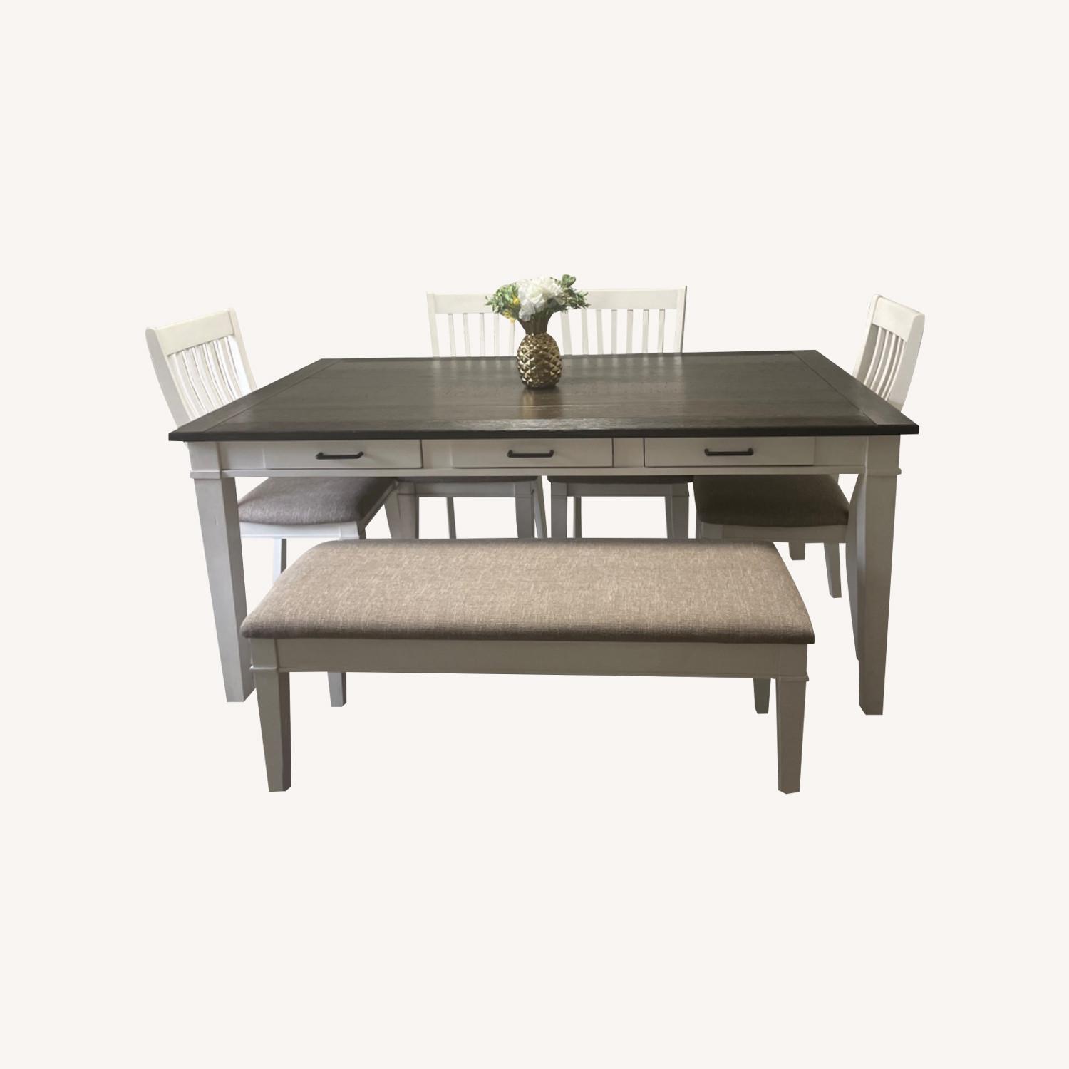 6 piece Dining Set with Bench - image-0