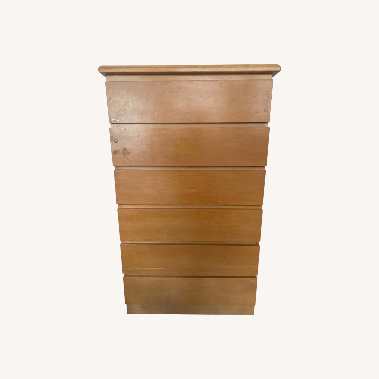 Honey Wood 6 Drawer Dresser - image-0
