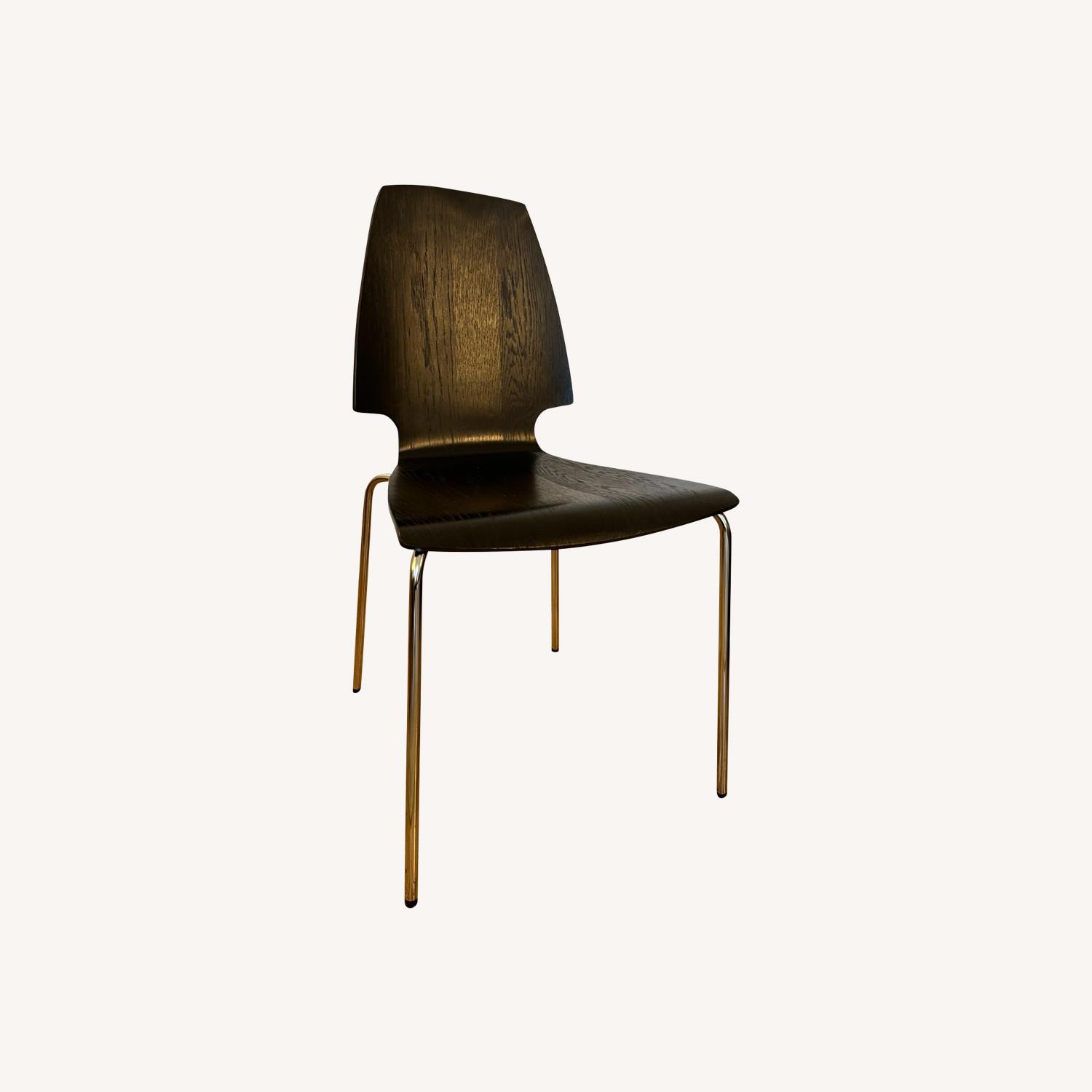IKEA Dark Brown Wood Stacking Chairs - image-0