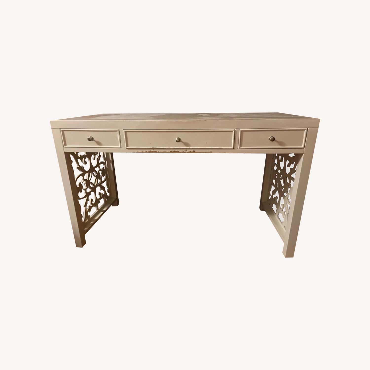 Horchow White Spur Etagere Desk - image-0