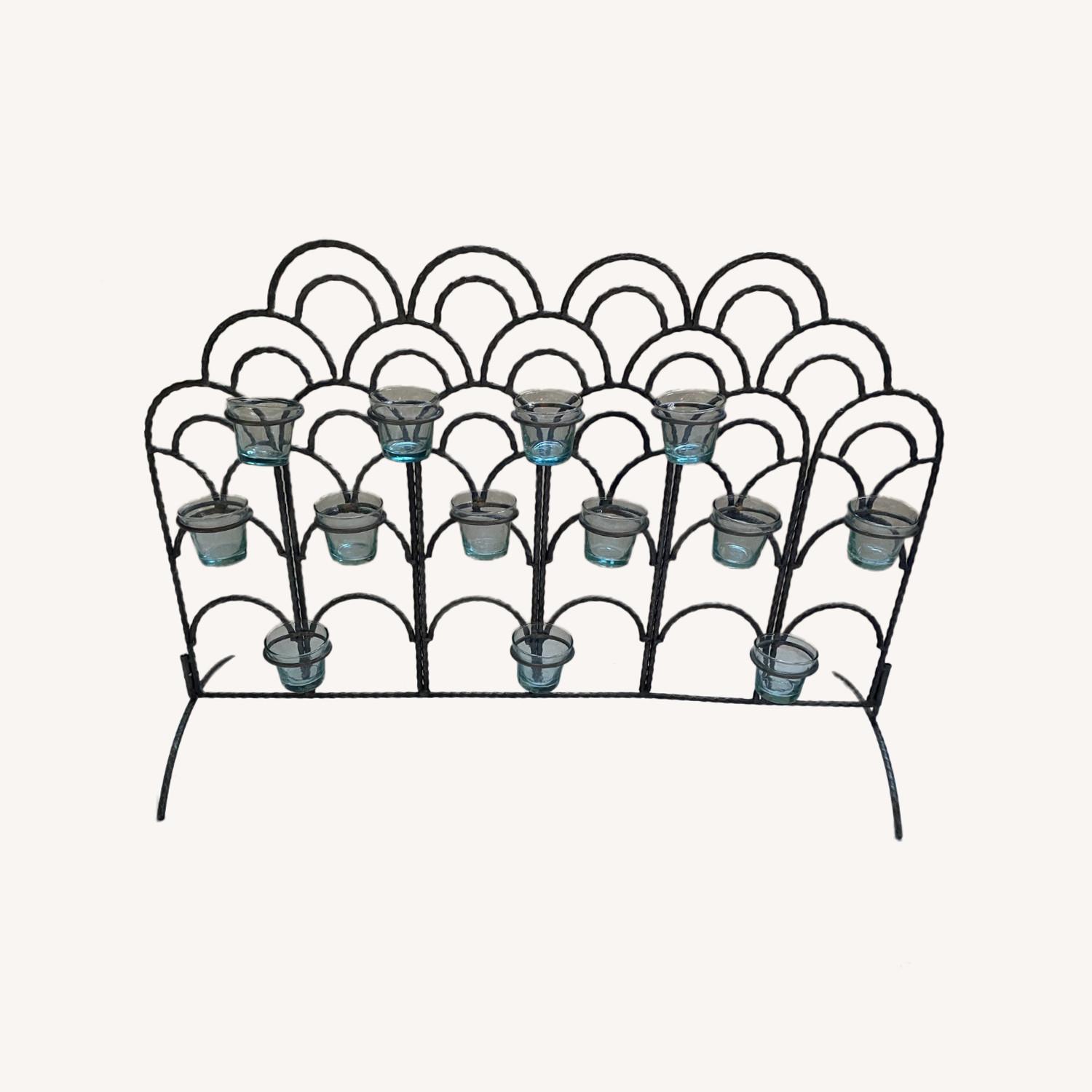 Art Deco-inspired Metal Fireplace Screen - image-0